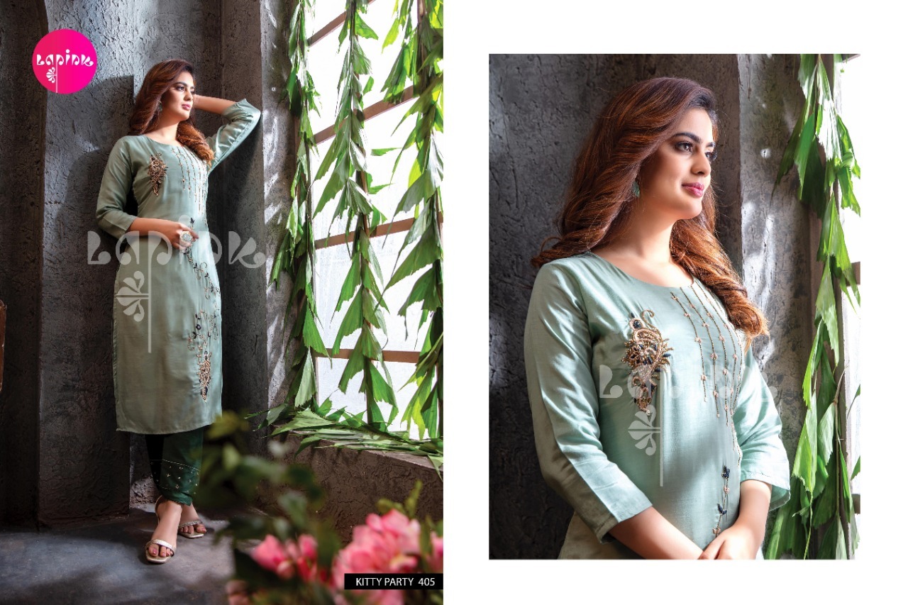Dry Cleaning Kitty Party Vol 4 Muslin Chanderi Kurtis With Pant
