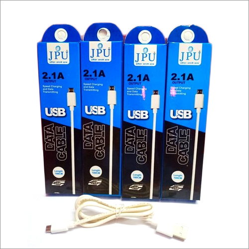 JPU 2.1 Amp Charging Cable - Plastic Body, White Color | Durable Design for Enhanced Connectivity and Fast Charging Performance