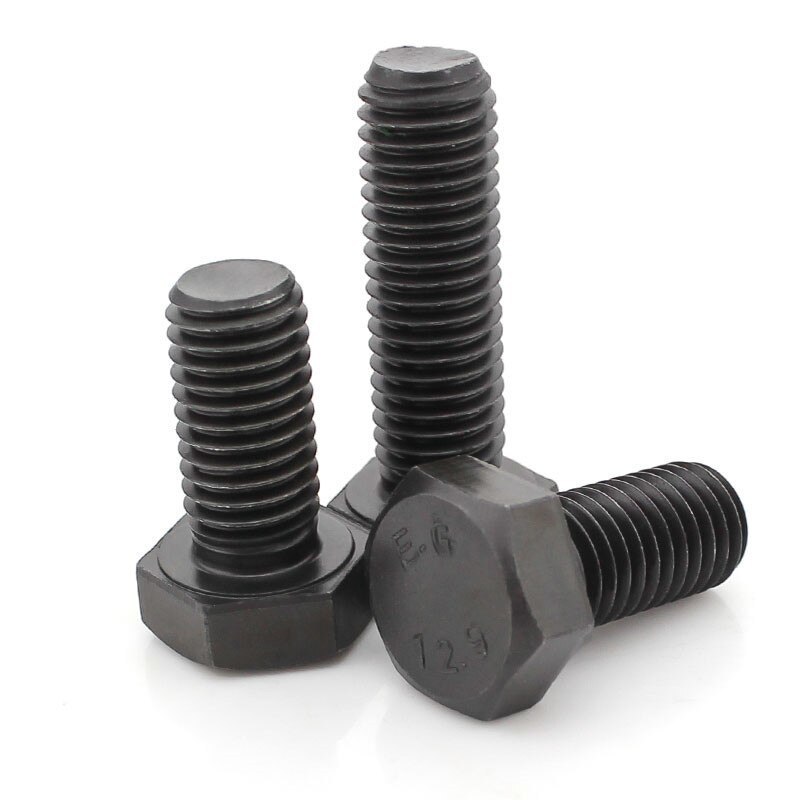 High Tensile Hex Bolts - Grade 8.8, M 6 To M 24, Length 25mm To 200mm, Full & Half Thread, Black Oxidized Finish, Din 933 Standard, Bulk 25 Kg Box