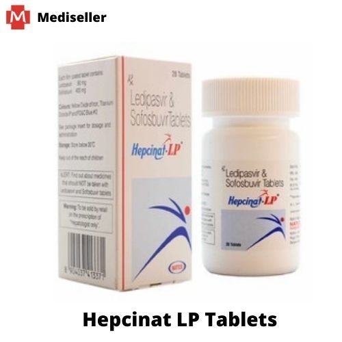 हेप्सिनेट एलपी टैबलेट सामग्री: लेडिपसवीर (90mg) + सोफोसबुवीर (400mg)