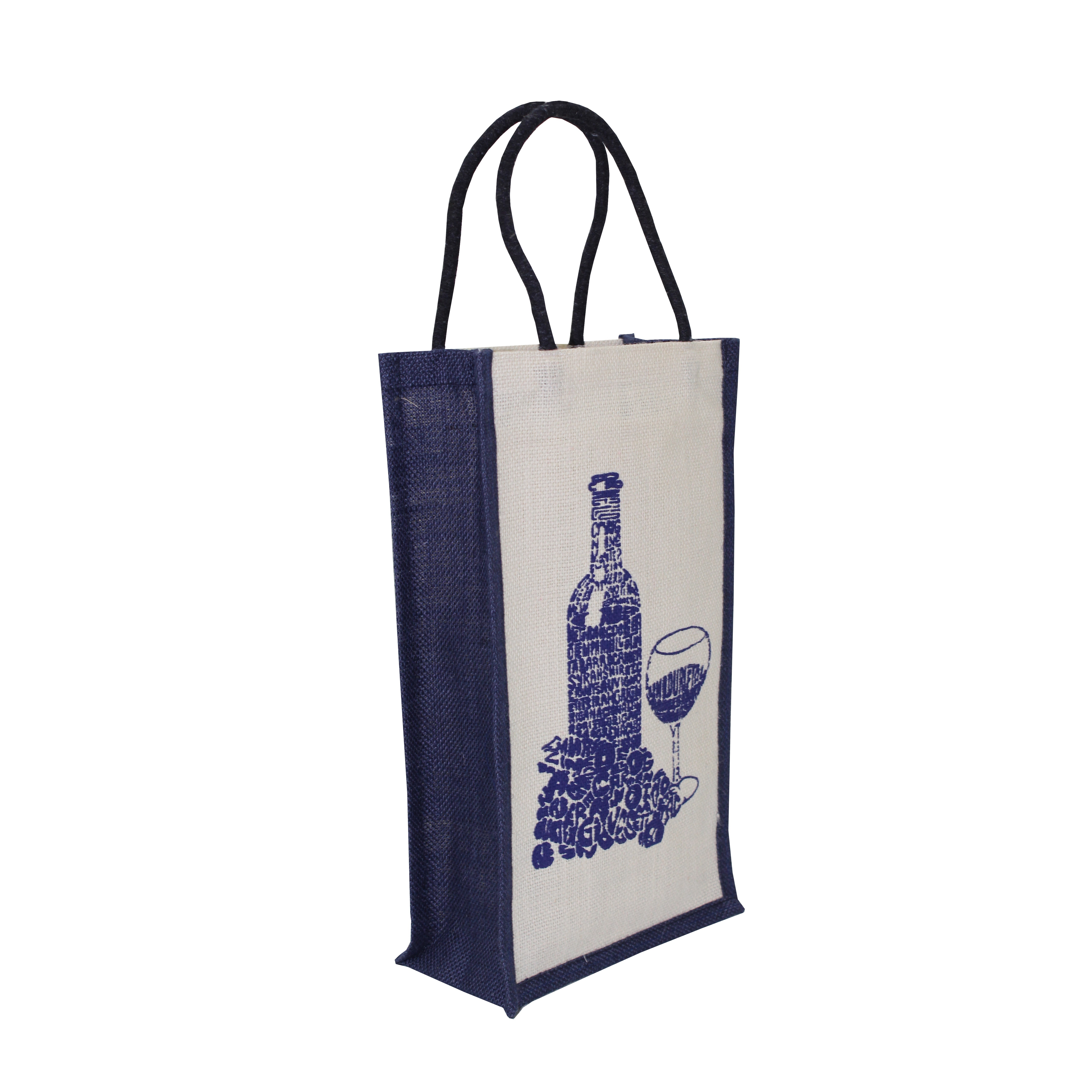 Jute Bottle Bag - 35x20x10 Cm Available In All Colors Customized Logo Print Reusable Bio-degradable Eco-friendly