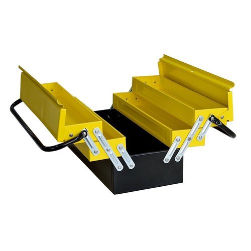 Stanley 5 Tray Metal Box - Sturdy Steel Construction | Yellow & Black, 6-month Warranty, Perfect For Tool Organization And Transportation