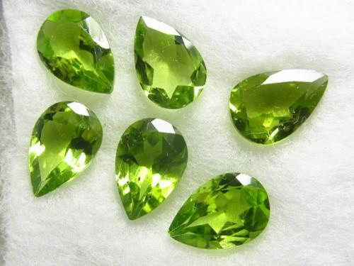 5x7mm Peridot Faceted Pear Loose Gemstones Grade: Aaa