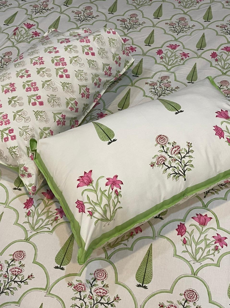 Multiple Colour Hand Block Printed Bedsheet
