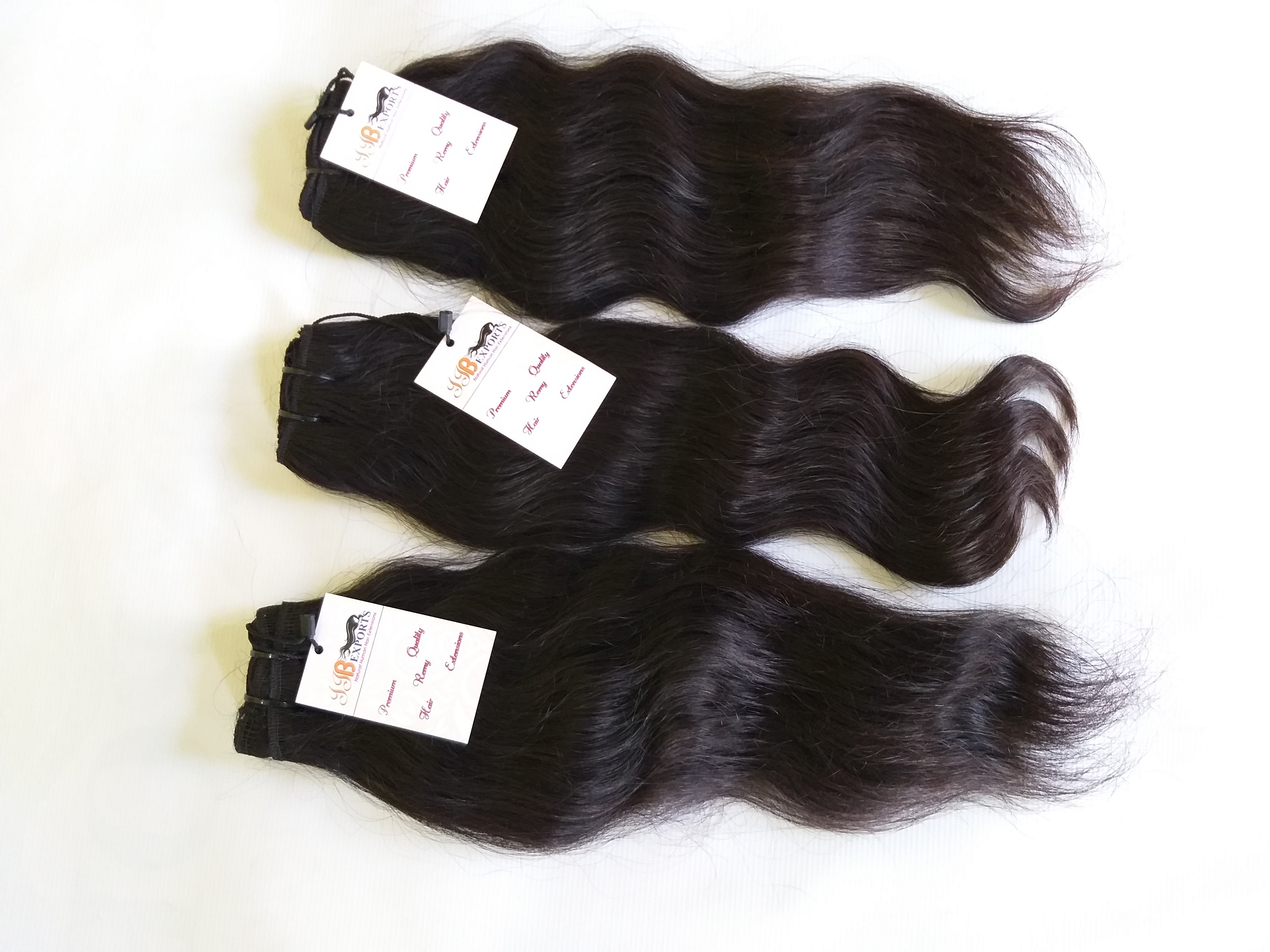 Natural Black Indian Best Virgin Unprocessed Mink Raw Hair Wavy Machine Made Double Wefted Bundles