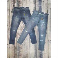 2 Colours In Torn Look Designer Jeans