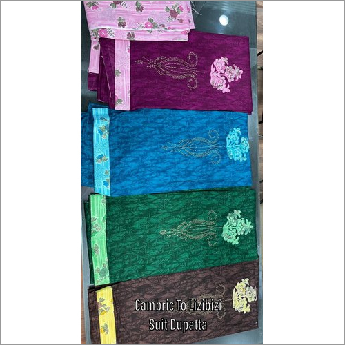 Multi Colour Cambric Print Suit Dupatta - Lightweight Breathable Fabric, All-season Casual Wear With Alluring Printed Motifs