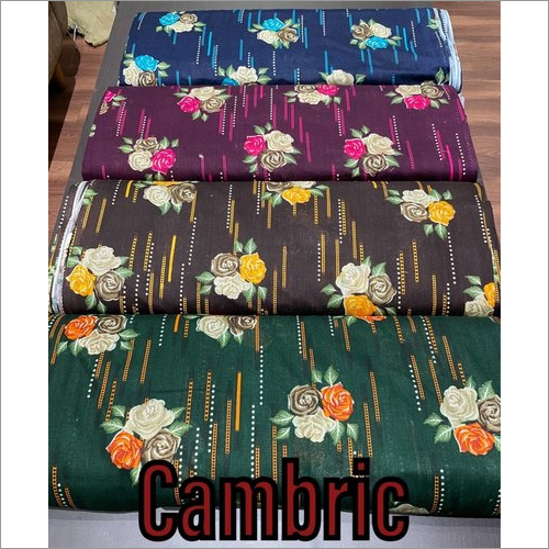 Printed Cambric Fabric - Cotton Blend, Custom Length Meter (m) | Washable, Available in Various Colors, Alluring Printed Patterns for Garment Industries
