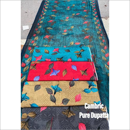 इंडियन कैम्ब्रिक प्योर दुपट्टा अनस्टिच्ड सूट