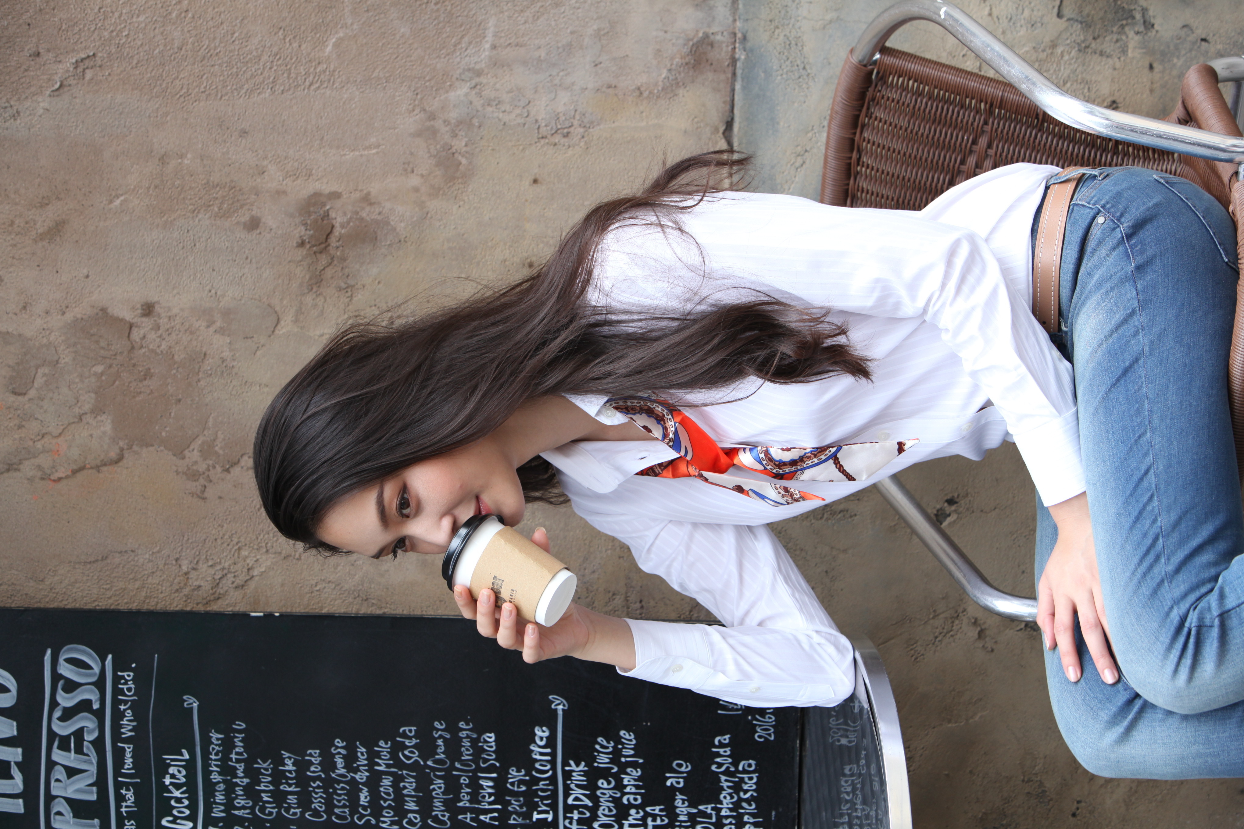 (Premium) Stretch Easy Care/ Bodysuit Shirt/ All-in-one Fit/ Stripe/ White Collar Style: Classic