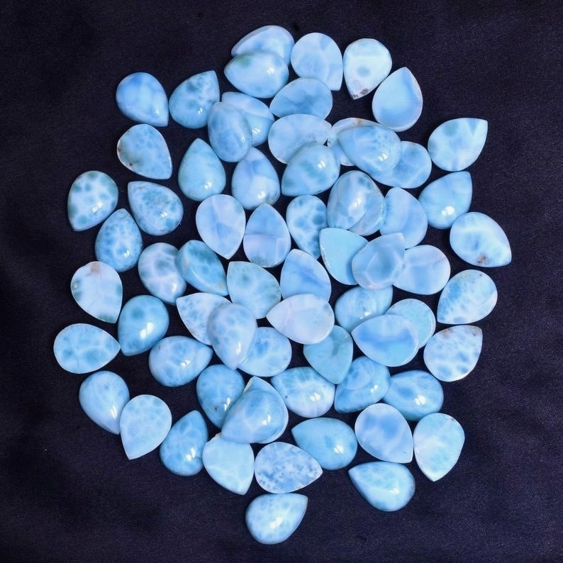 4x6mm Larimar Pear Cabochon Loose Gemstones Grade: Aaa