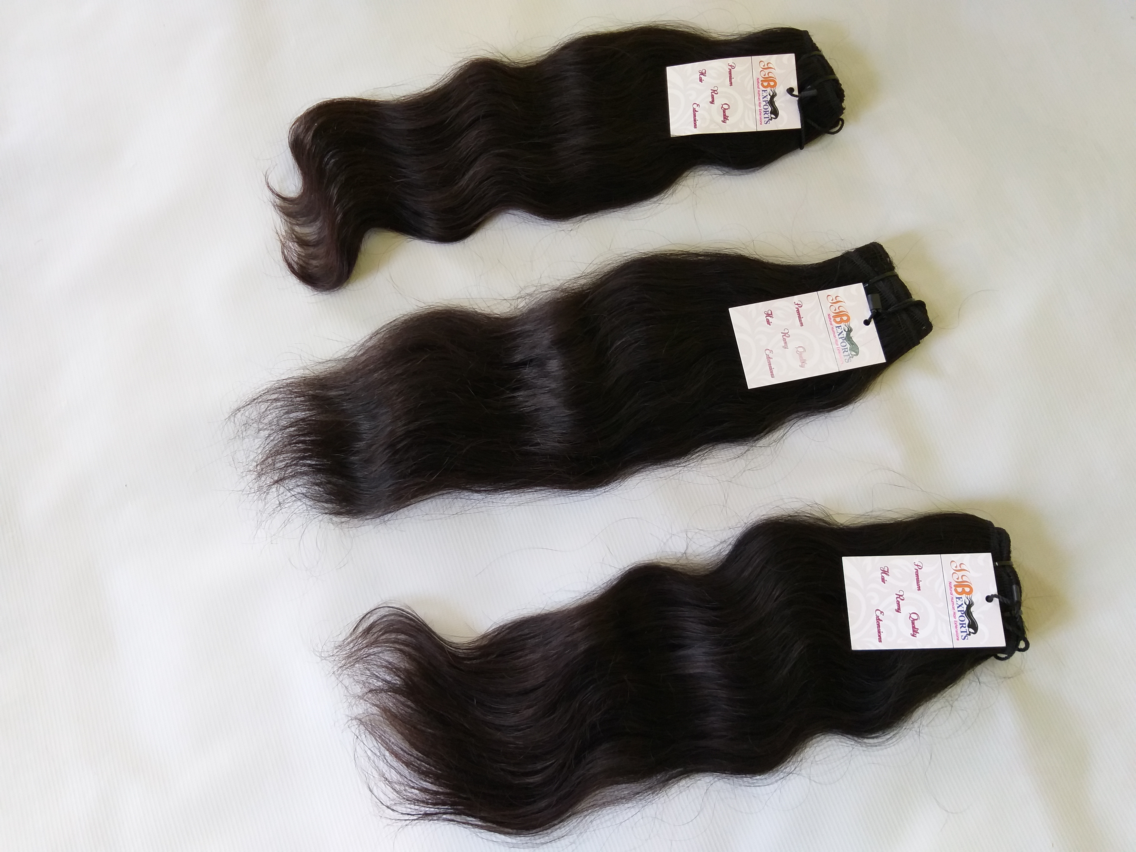 Raw Virgin Indian 10a Grade Hair Peruvian Virgin Wavy Straight Human Hair Extensions - Color: Natural Black