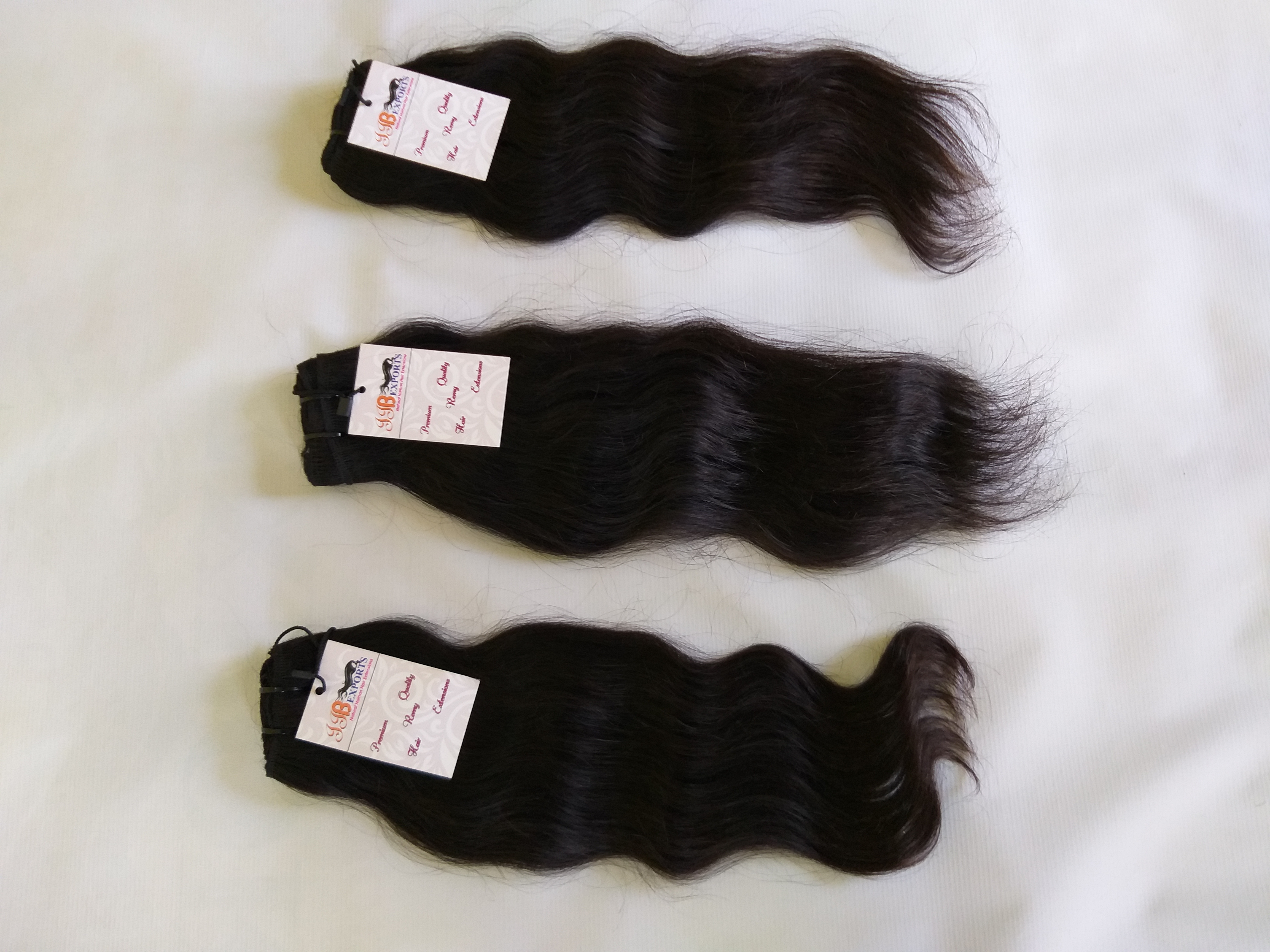 Raw Virgin Indian 10a Grade Hair Peruvian Virgin Wavy Straight Human Hair Extensions - Color: Natural Black