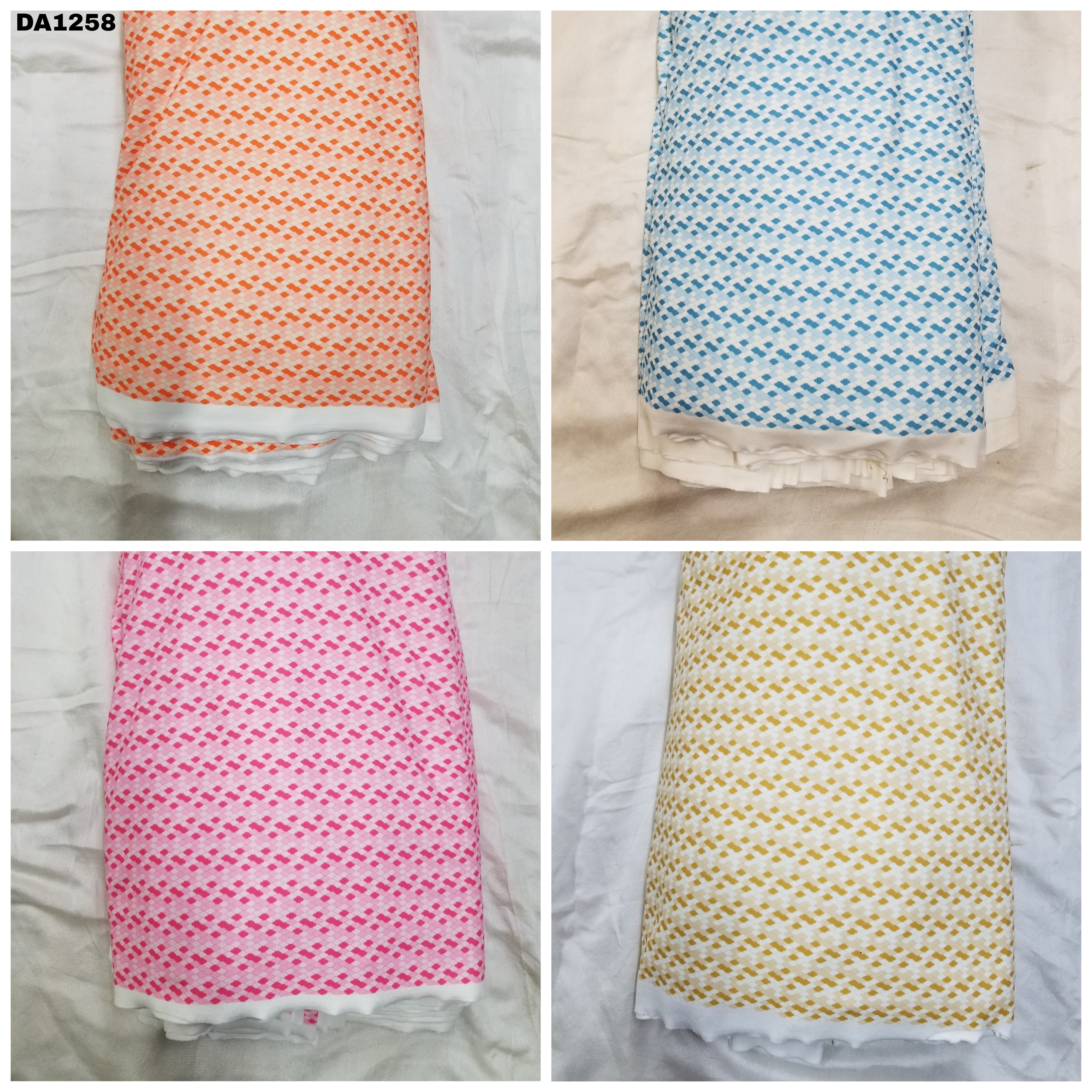 4 Way Bubble Dobby Silk Digital Print Fabric - 58" Inch Wide, Washable | Vibrant Color Options For Garments