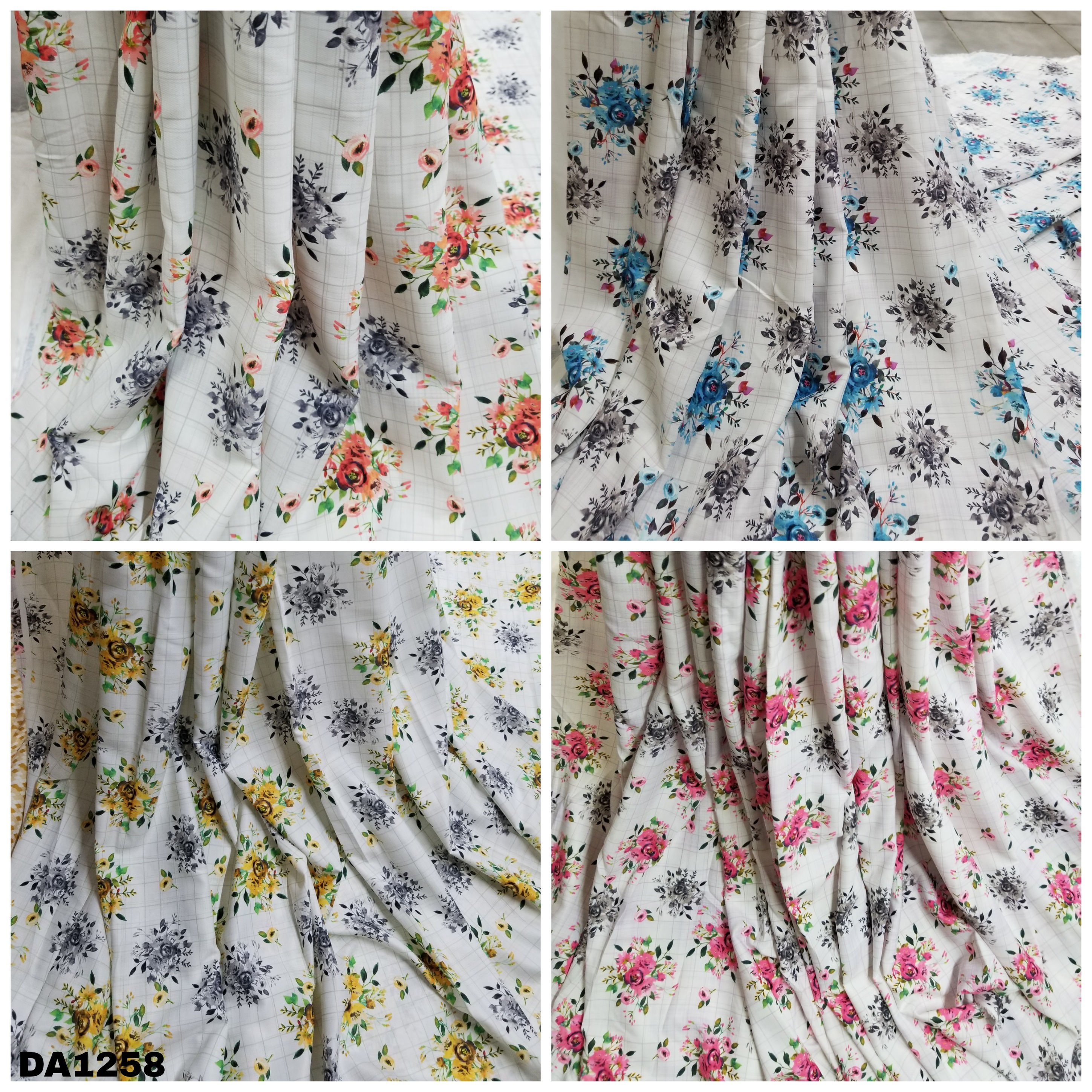 4 Way Bubble Dobby Silk Digital Print Fabric - 58" Inch Wide, Washable | Vibrant Color Options For Garments