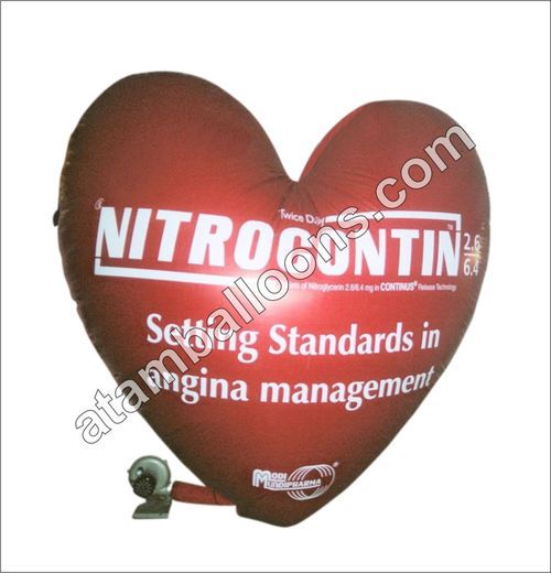 Inflatable Heart Shape Balloon Size: 6ft To 8ft Height