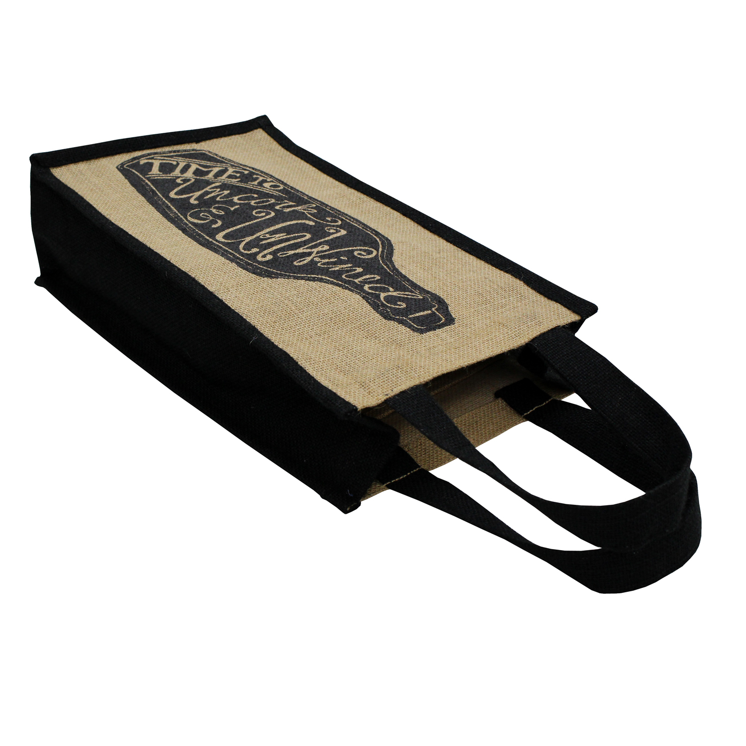 Natural Jute Two Bottle Bag