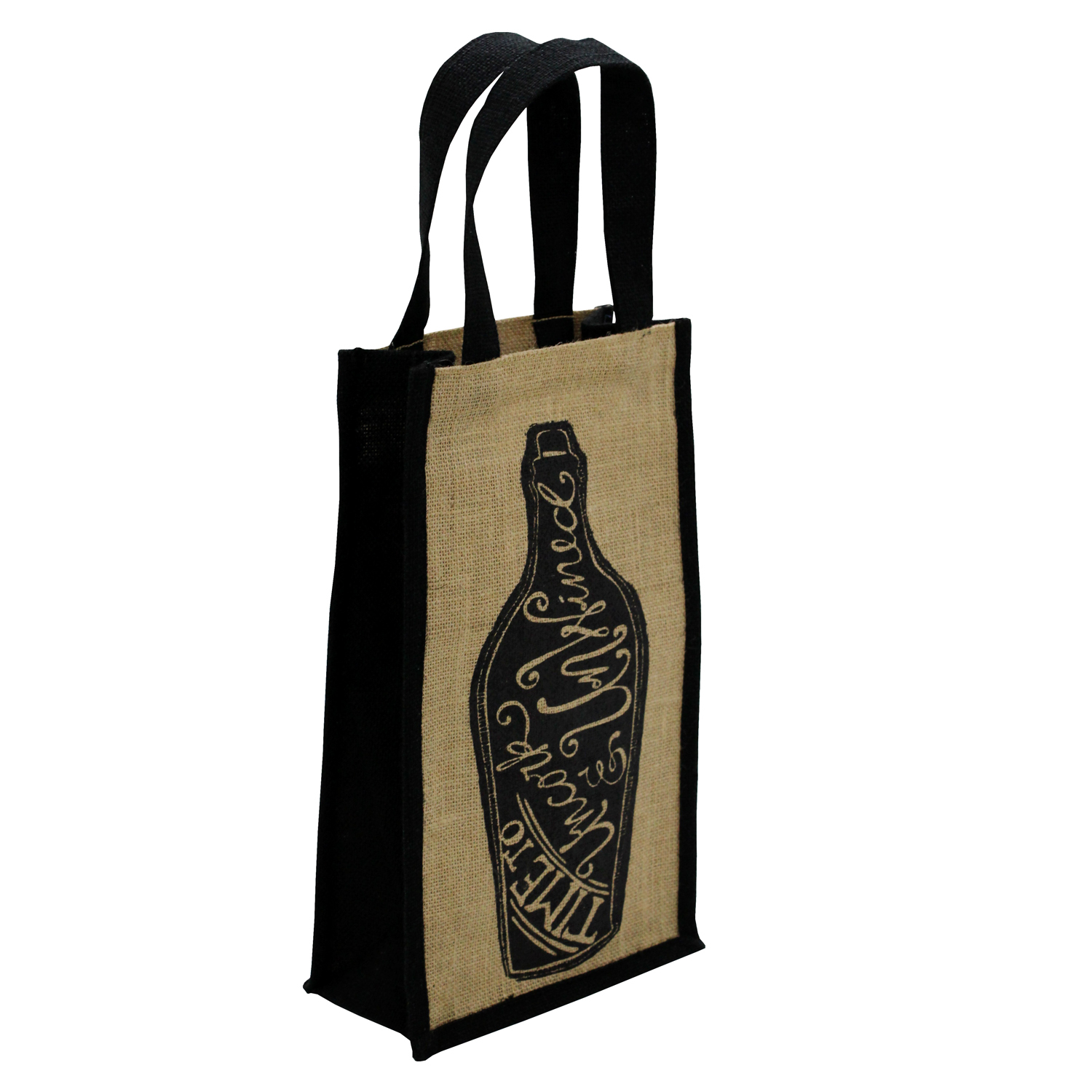Natural Jute Two Bottle Bag