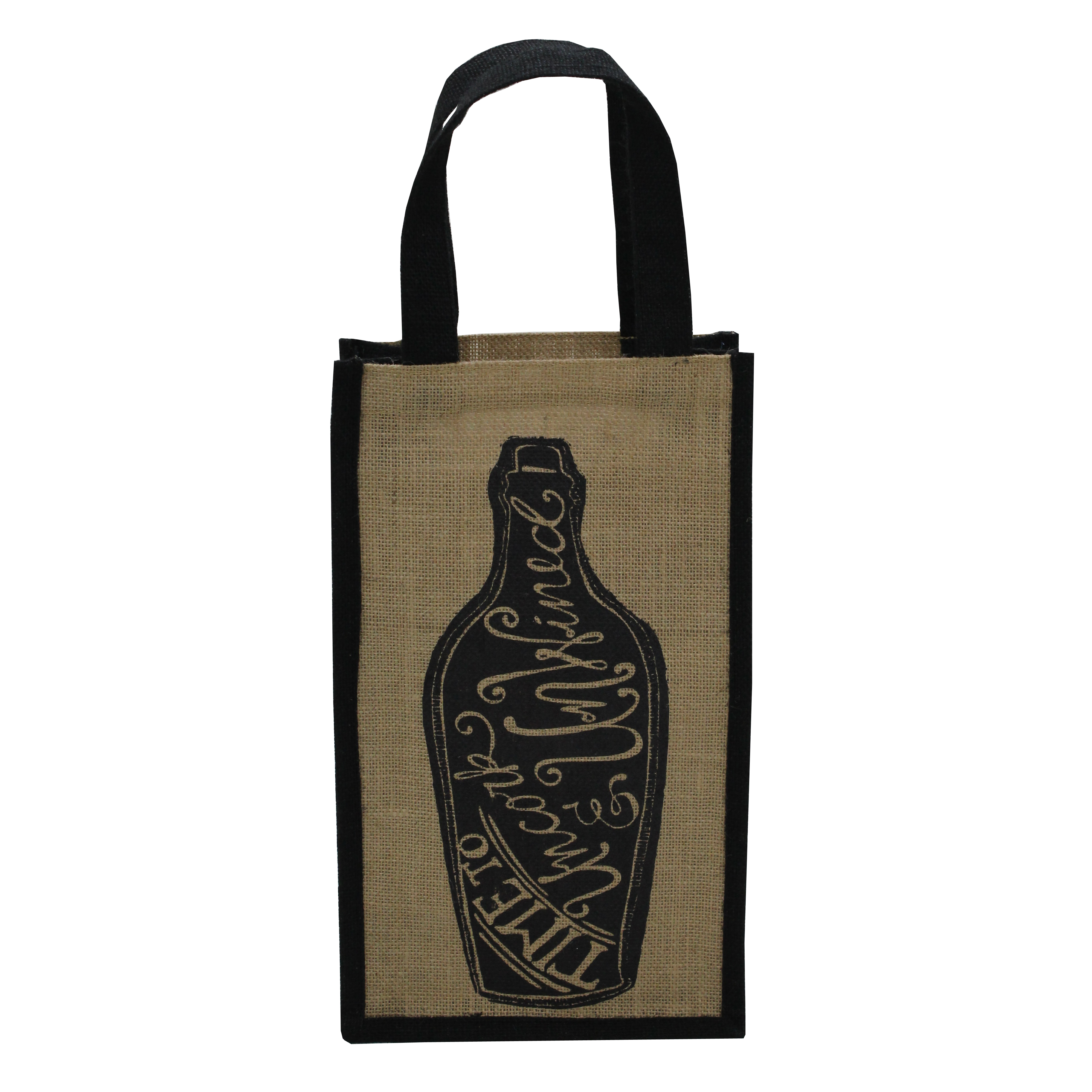 Natural Jute Two Bottle Bag