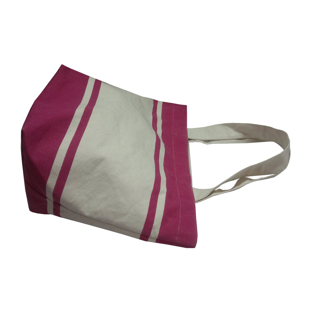 Canvas Tote Bag With Striped Print Capacity: 5 Kgs Kg/day