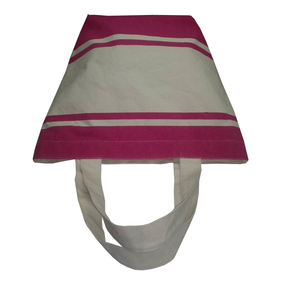Canvas Tote Bag With Striped Print Capacity: 5 Kgs Kg/day