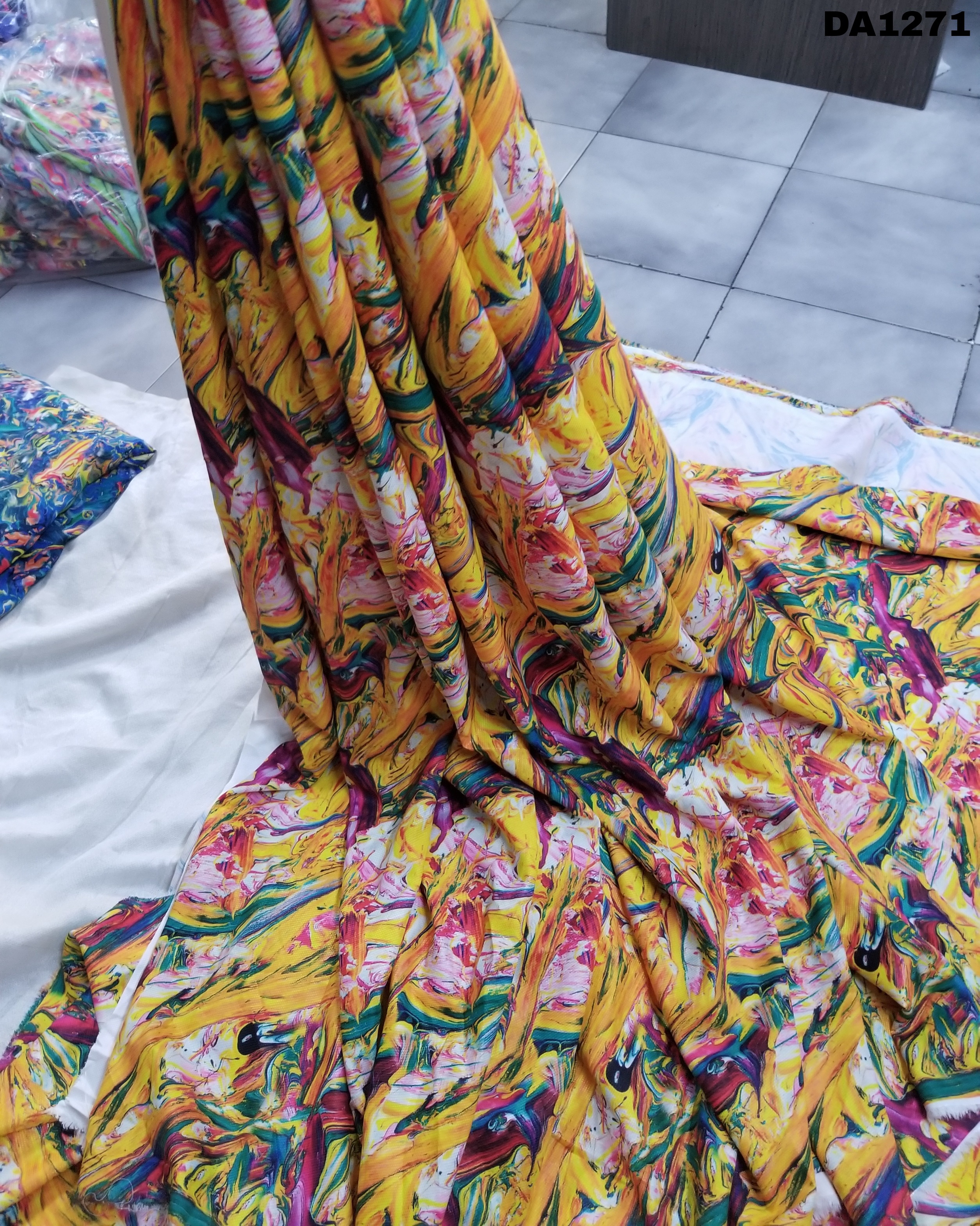 Diamond Silk Digital Print Fabric - 58" Inch Width, Washable | Ideal For Garments, Vibrant Color As Shown In Images