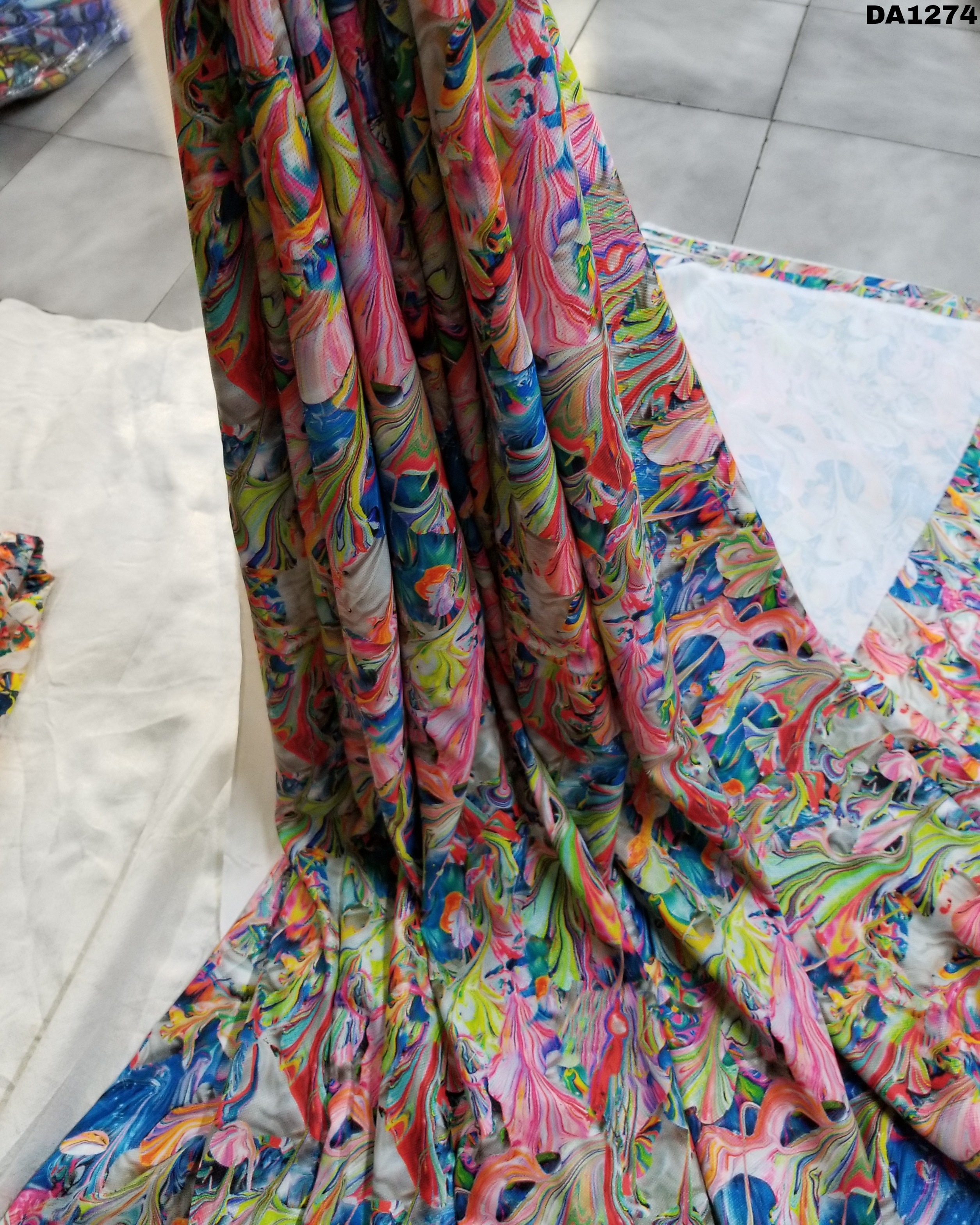 Diamond Silk Digital Print Fabric - 58" Wide, As Shown In Images | Washable, Ideal For Garments