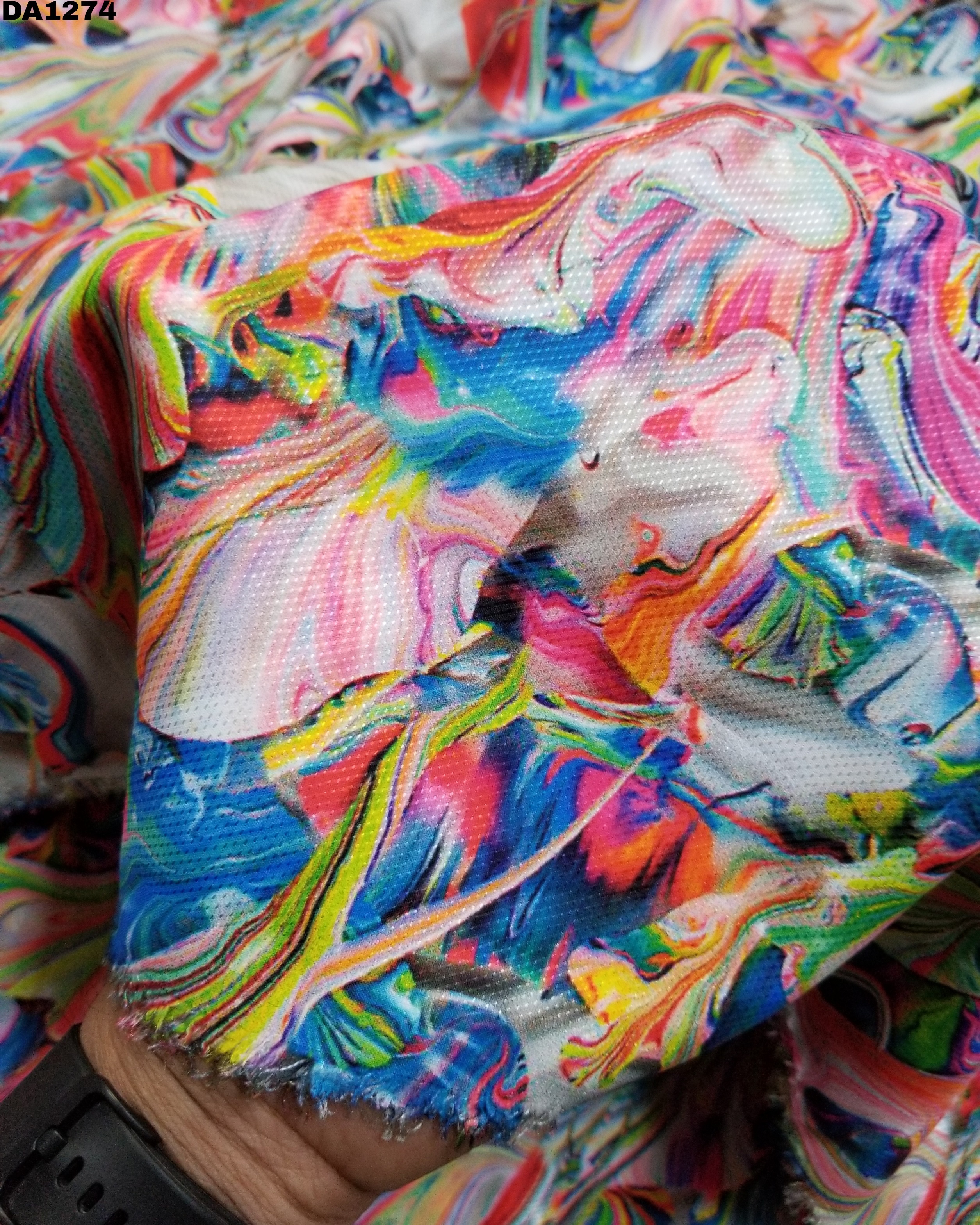 Diamond Silk Digital Print Fabric - 58" Wide, As Shown In Images | Washable, Ideal For Garments