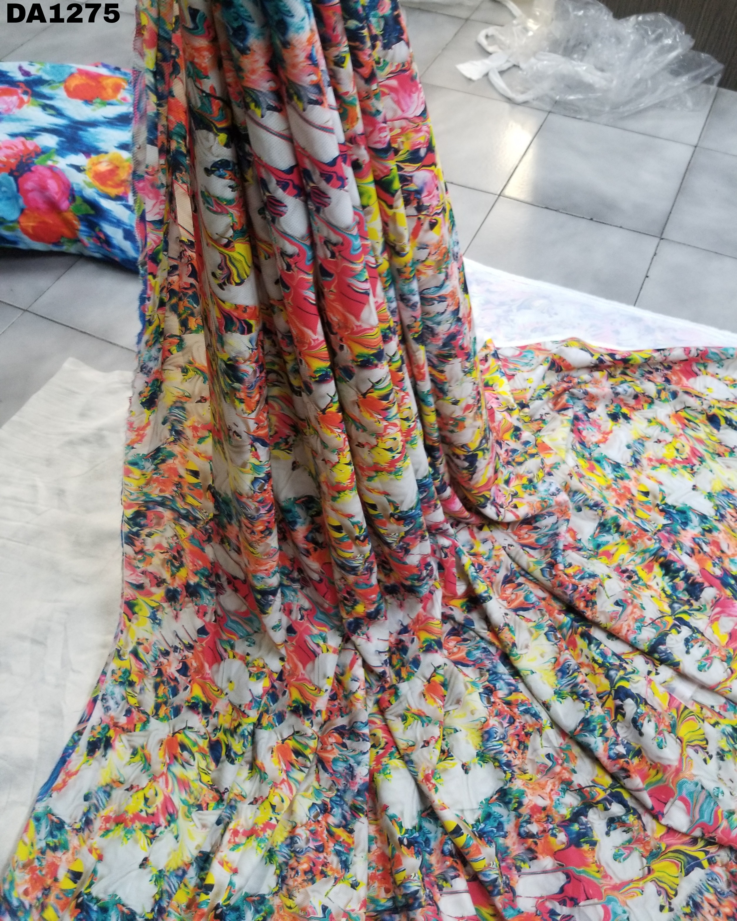 Diamond Silk Digital Print Fabric - 58 Inch Width, Washable Garment Material | Vibrant Colors As Shown