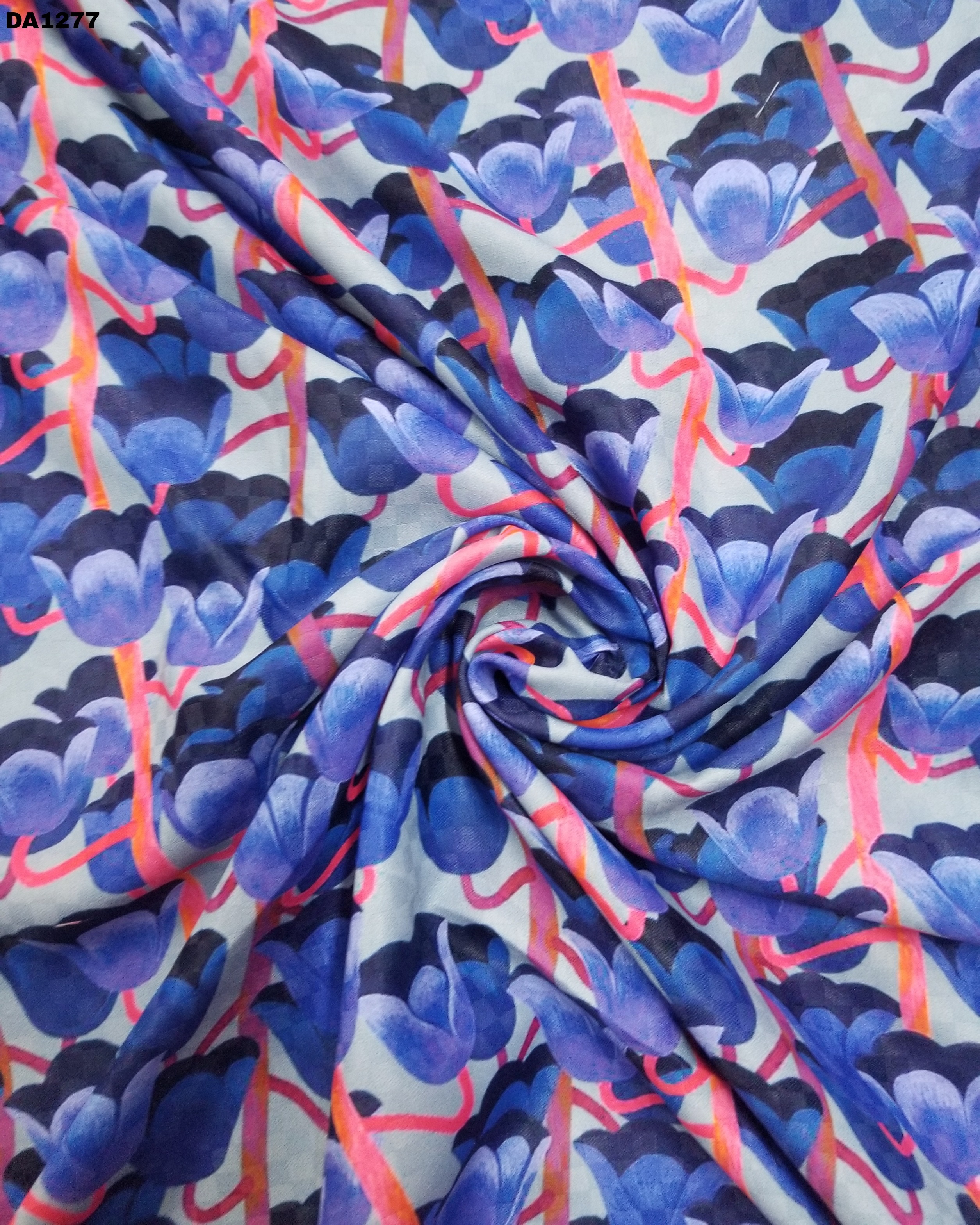 Silk Digital Print Fabric - 58" Wide, 6mm Checks Pattern In Vibrant Colors , Washable For Garments
