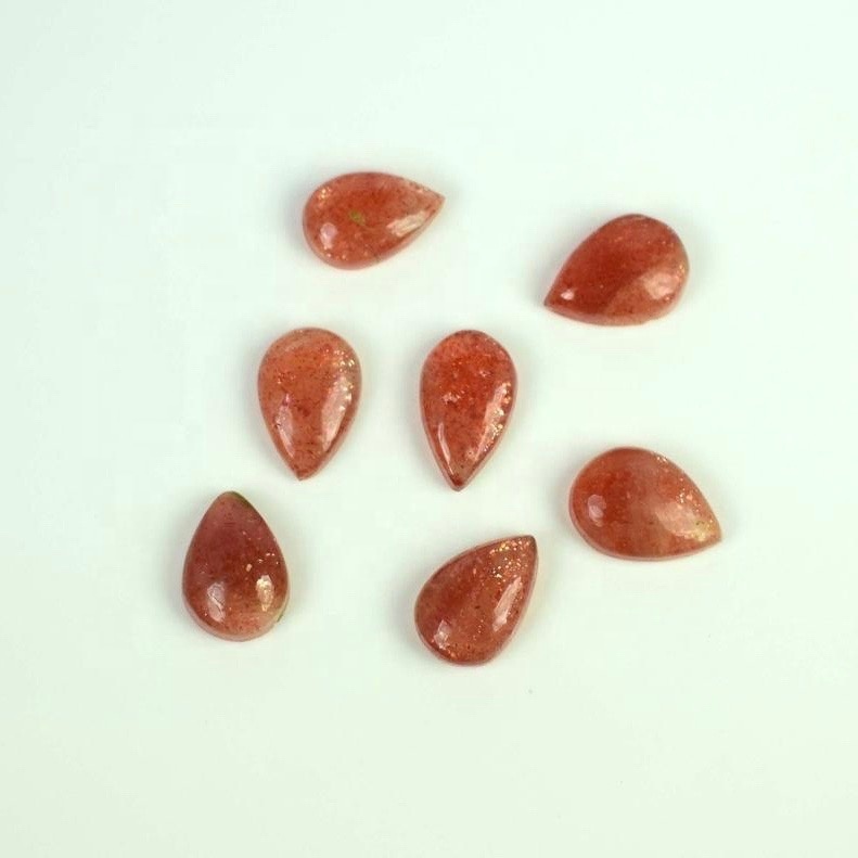 3x5mm Sunstone Pear Cabochon Loose Gemstones Grade: Aaa