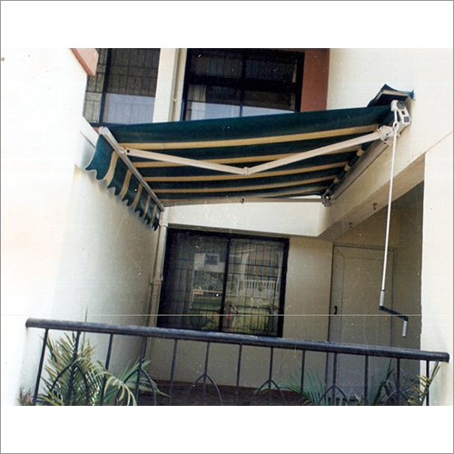 Window Awning - Polyester, Variable Dimensions, Green | Retractable, Wall-Mounted, For Window & Door Protection From Sun and Rain, 1-Year Warranty
