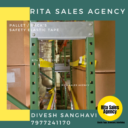 White / Black / Navy / Blue / Red / Dark Colours Pallet And Racks Safety Elastic Tape