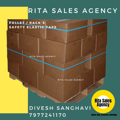 White / Black / Navy / Blue / Red / Dark Colours Pallet And Racks Safety Elastic Tape