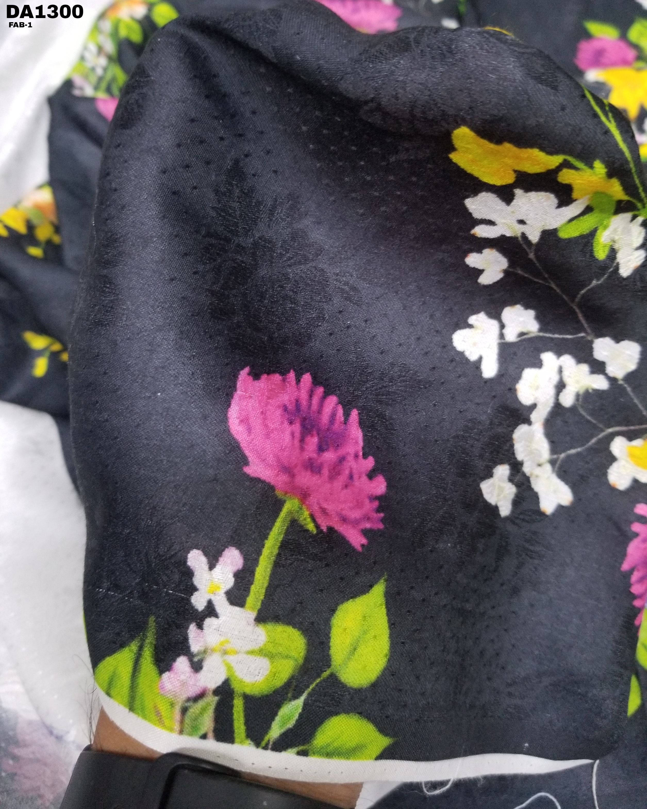 Flower Jacquard Digital Print Fabric - 44" Wide, Washable | Ideal For Garments In Vibrant Colors As Shown In Images