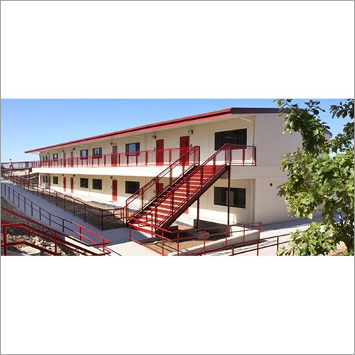 Prefabricated School Building - Mild Steel, 35-40 ft Slope Roof, Red Color | Easily Assembled, Waterproof, Panel Build