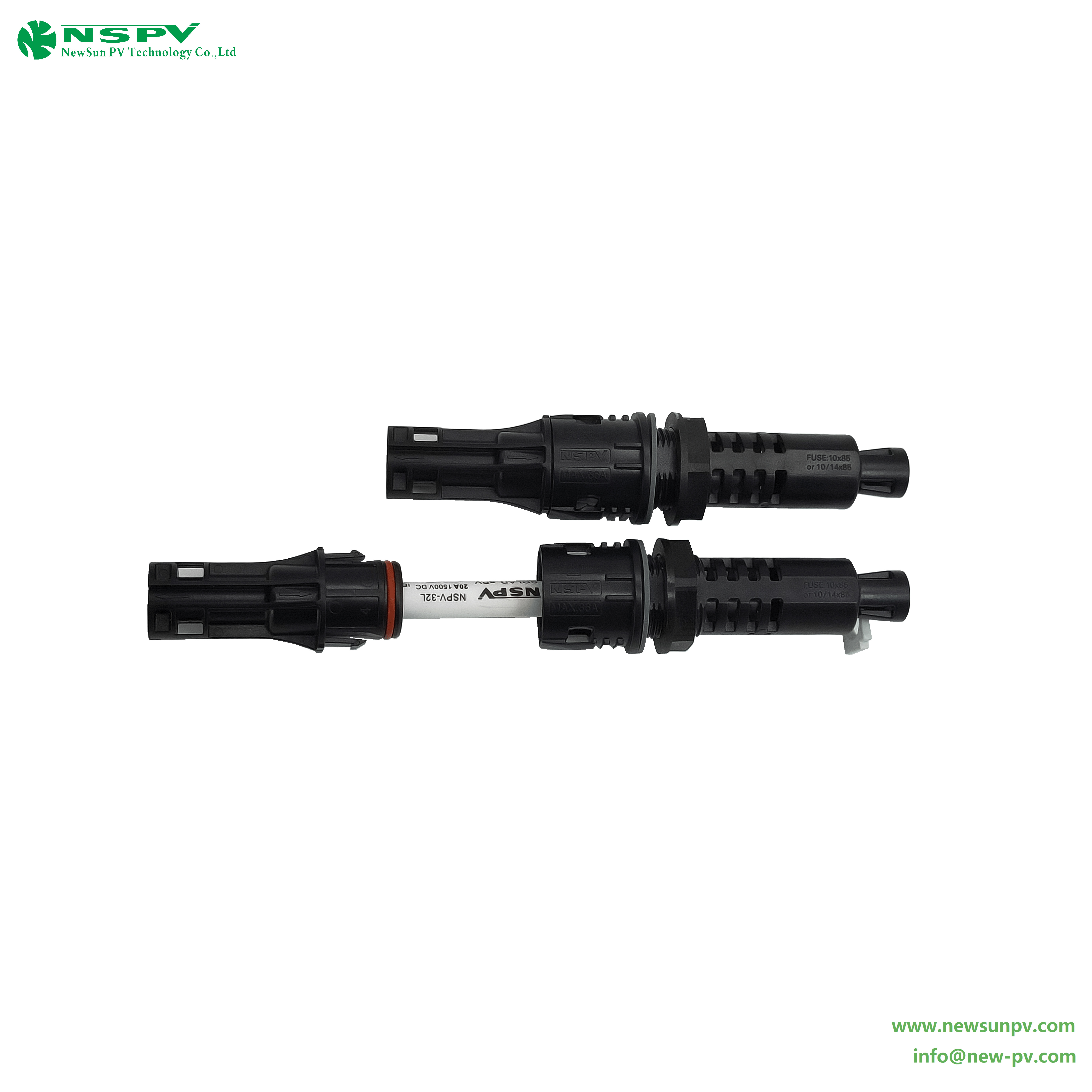 Black Tuv Certified Solar Panel Fuse Connector Male End For Solar Combiner Box