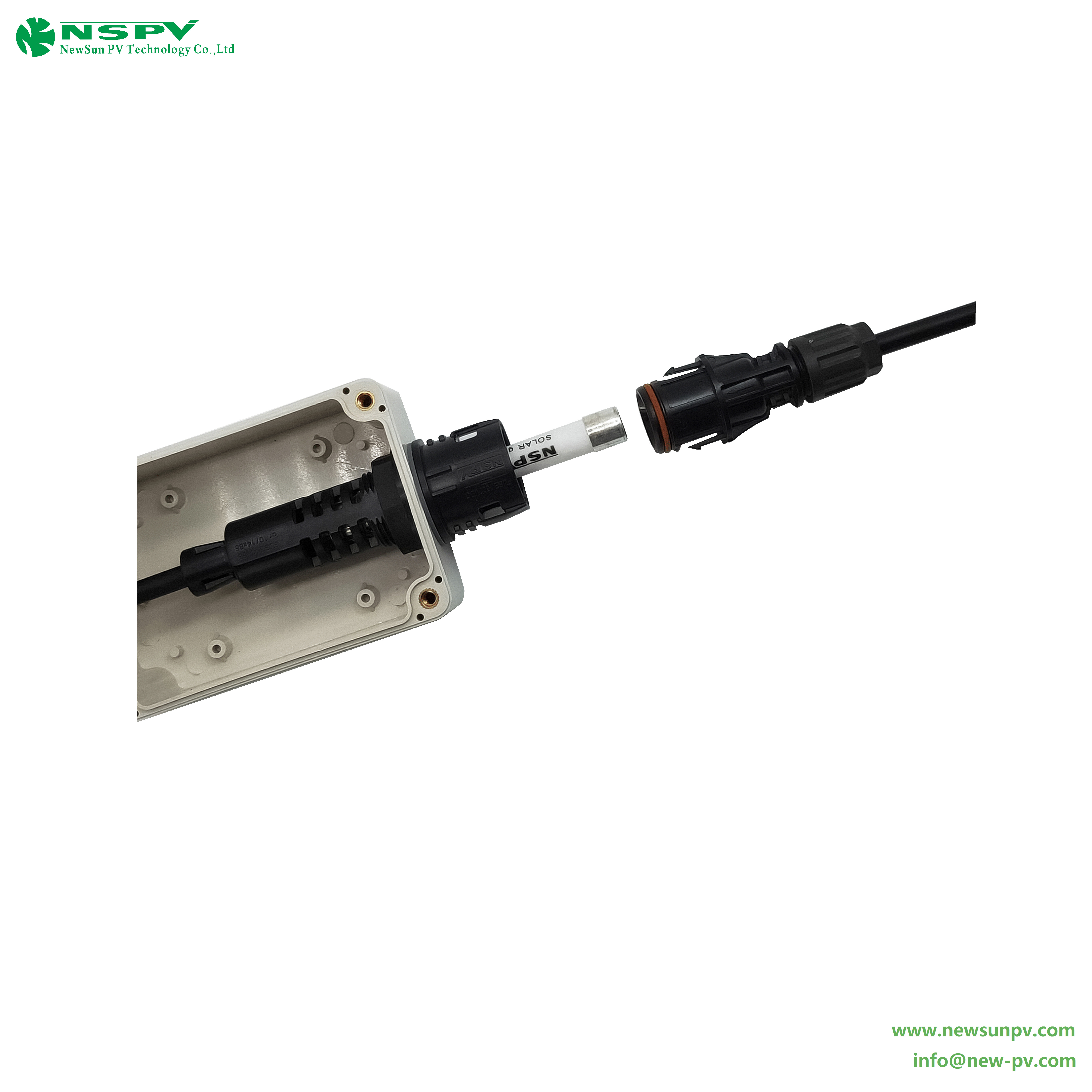 Black Photovoltaic Solar Panel Inline Fuse Connector Cable End With Tuv Certificate