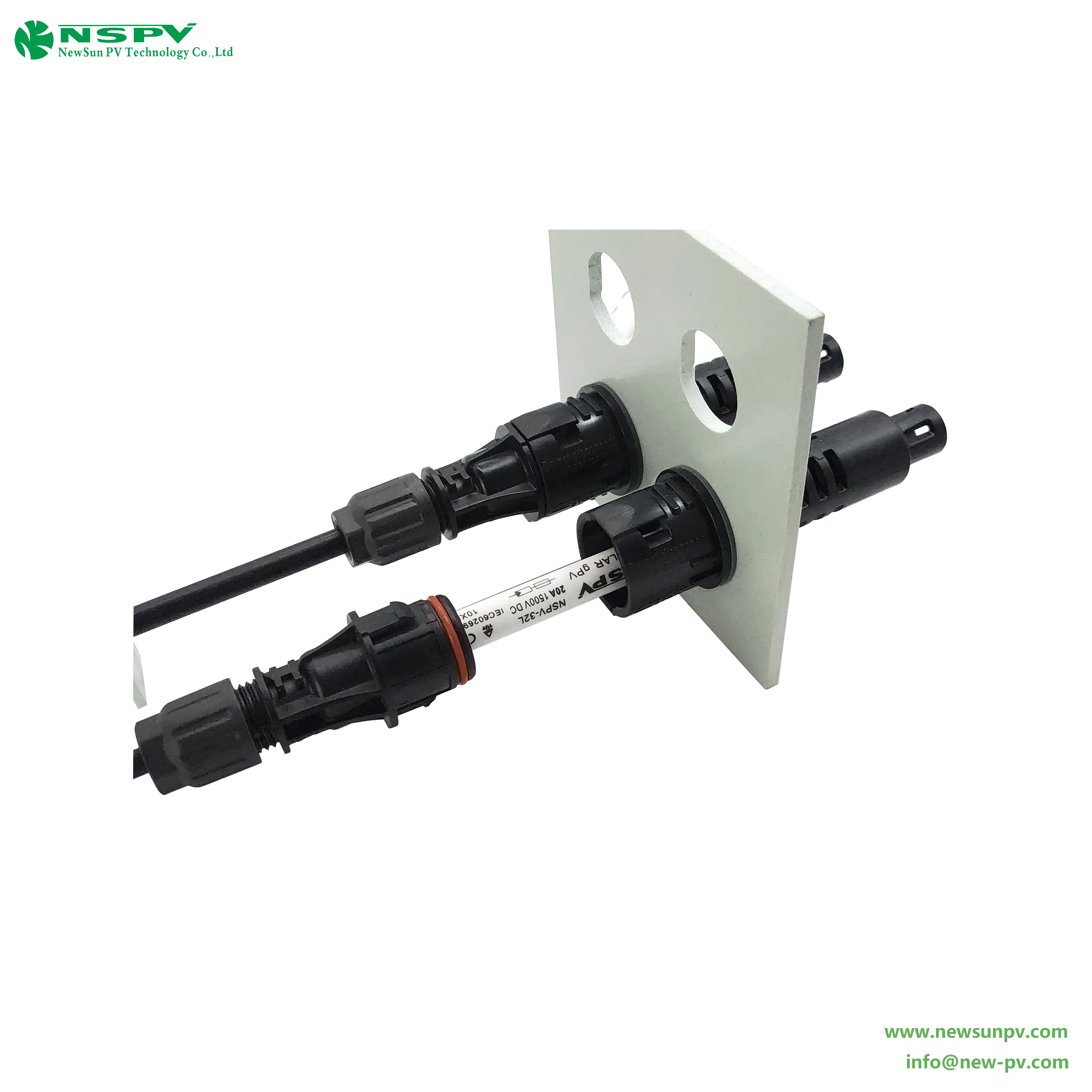Black Photovoltaic Solar Panel Inline Fuse Connector Cable End With Tuv Certificate