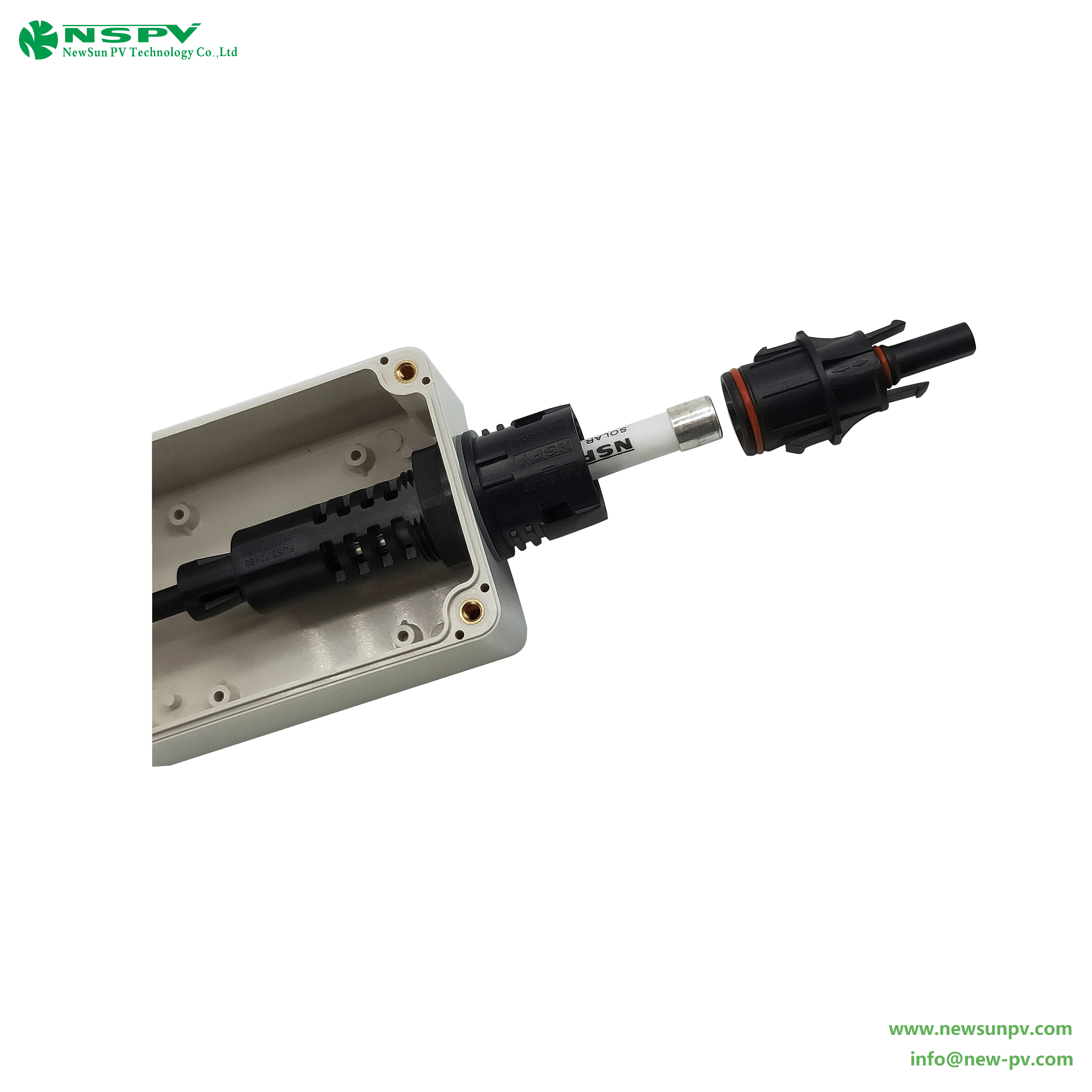 Black Nspv 1500vdc Tuv Certified Solar Panel Fuse Inline Connector Female End 50a