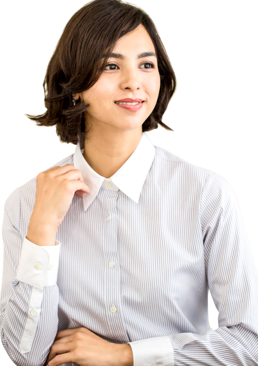 Cotton Dress Shirt - Premium Wrinkle-free Quality Tailored Fit With Classic Point Collar And Adjustable Full Sleeves Striped Black - Easy Care Non-iron Fabric Machine Washable For Female Wear