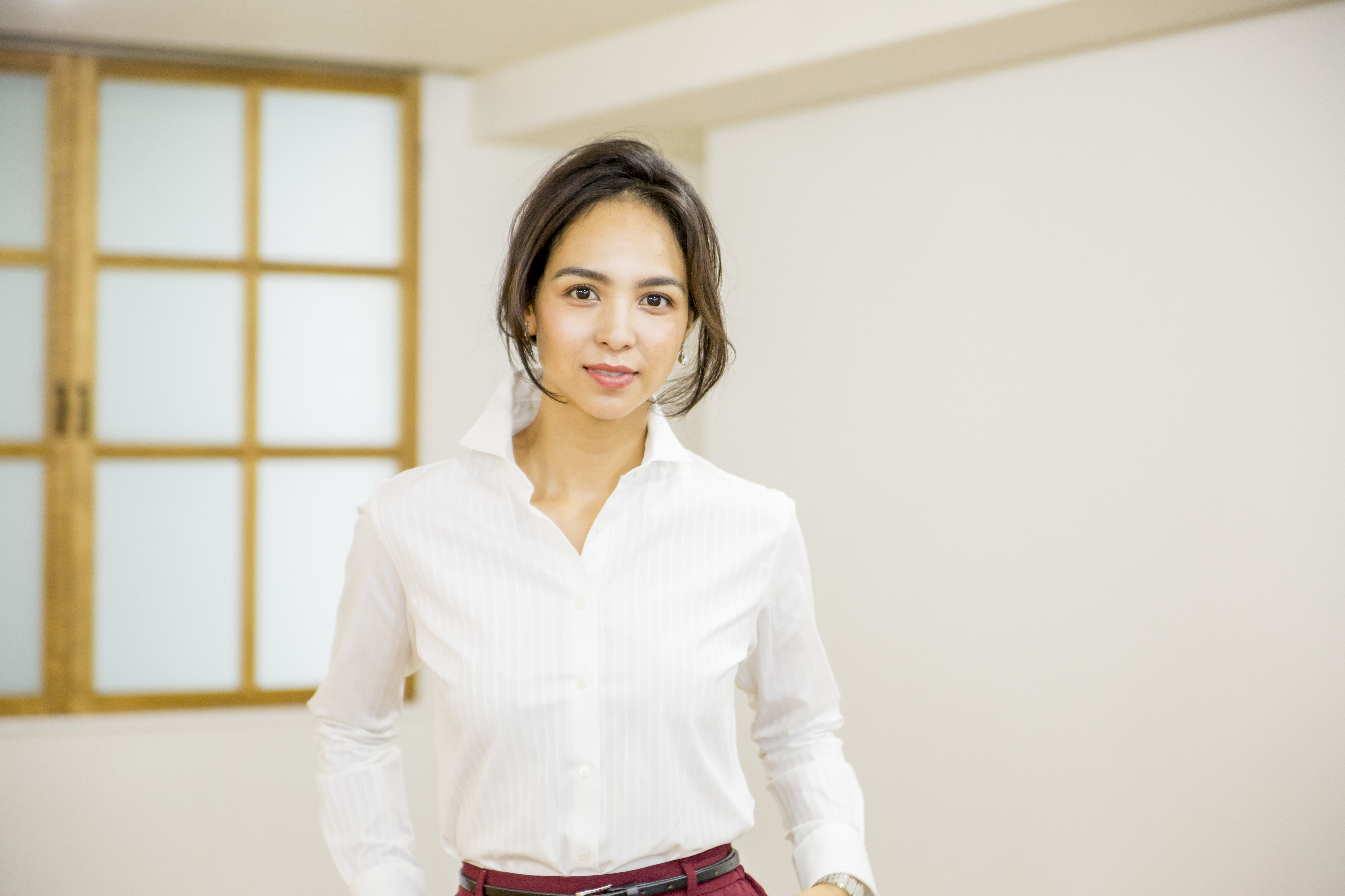 (Premium) Stretch Easy Care Shirt/ Cutaway/ Long Sleeve/ Stripe White Collar Style: Cutaway