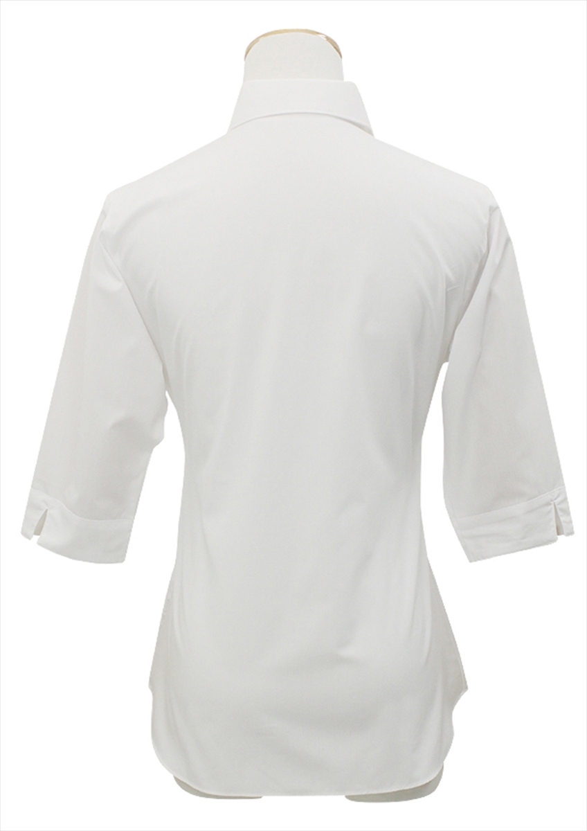 Premium Stretch Easy Care Blouse - 70% Polyester 25% Cotton 5% Polyurethane | Classic White Anti-wrinkle Easy Machine Wash Crisp Collar And Cuffs Available In Sizes Xxs To Xl