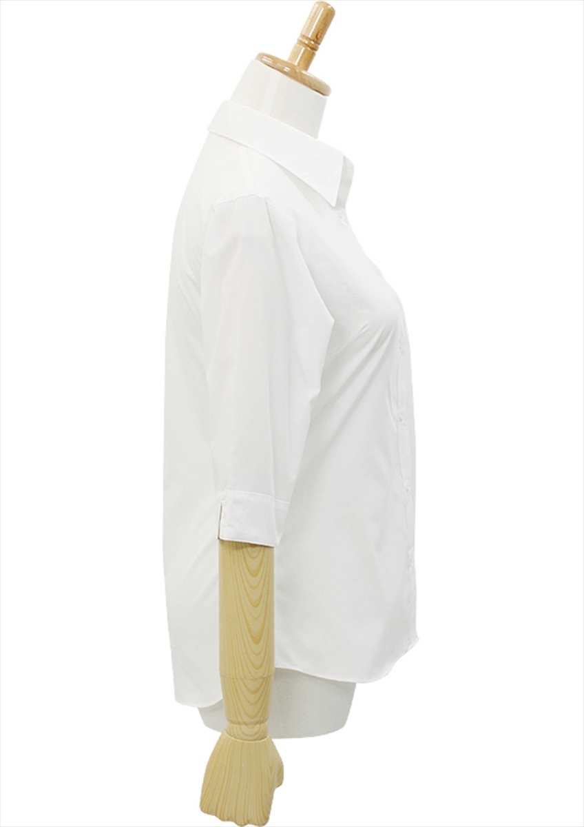Premium Stretch Easy Care Blouse - 70% Polyester 25% Cotton 5% Polyurethane | Classic White Anti-wrinkle Easy Machine Wash Crisp Collar And Cuffs Available In Sizes Xxs To Xl