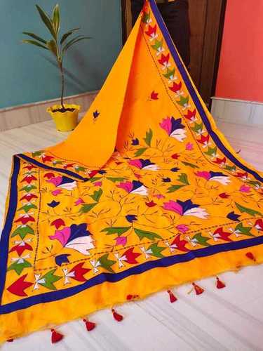 पार्टी वियर ऐप्लिक वर्क कॉटन सिल्क