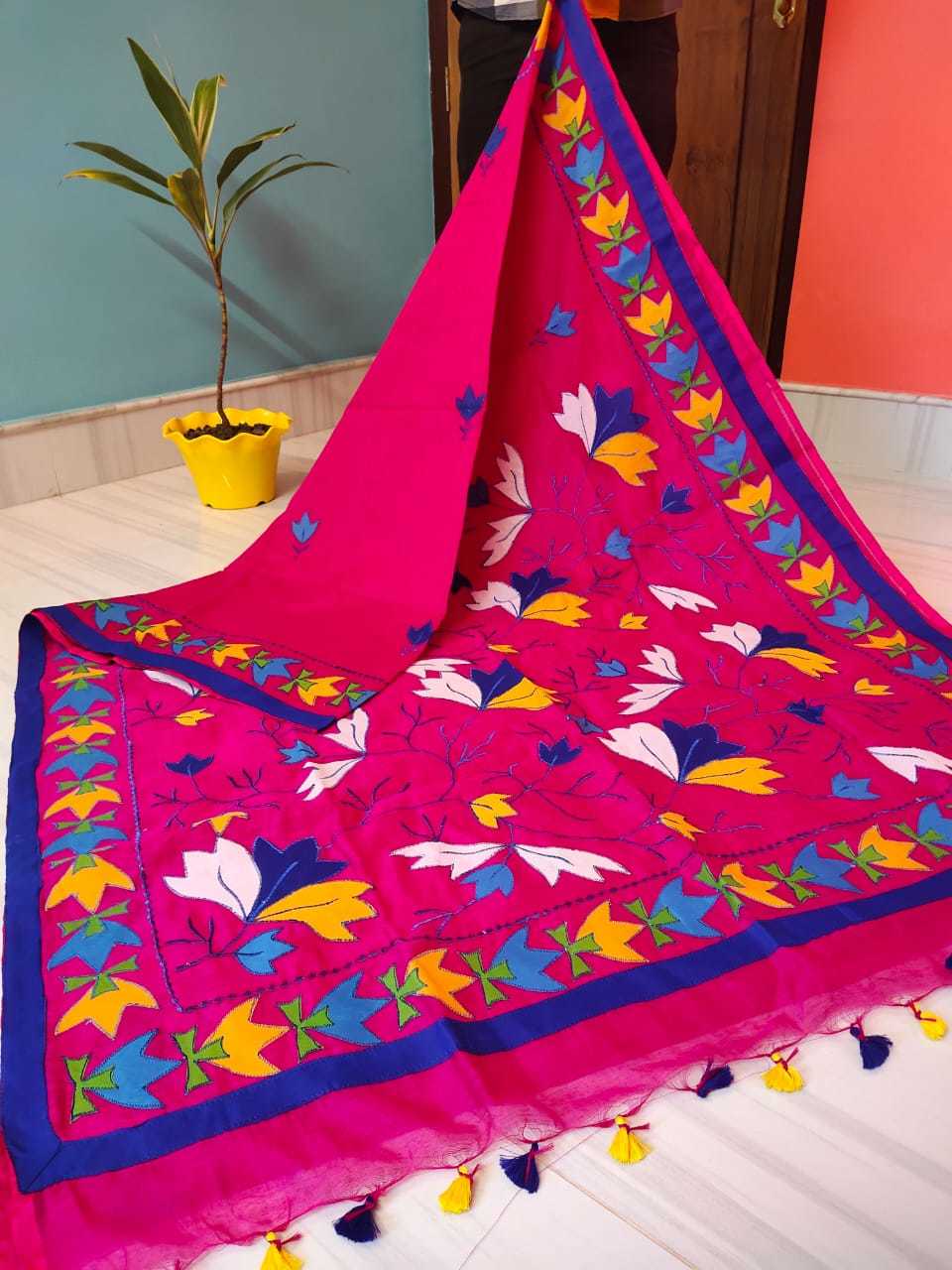 Applique Work Cotton Silk - Elegant Party Wear Attire | Luxurious Fabric, Intricate Design, Comfortable Fit