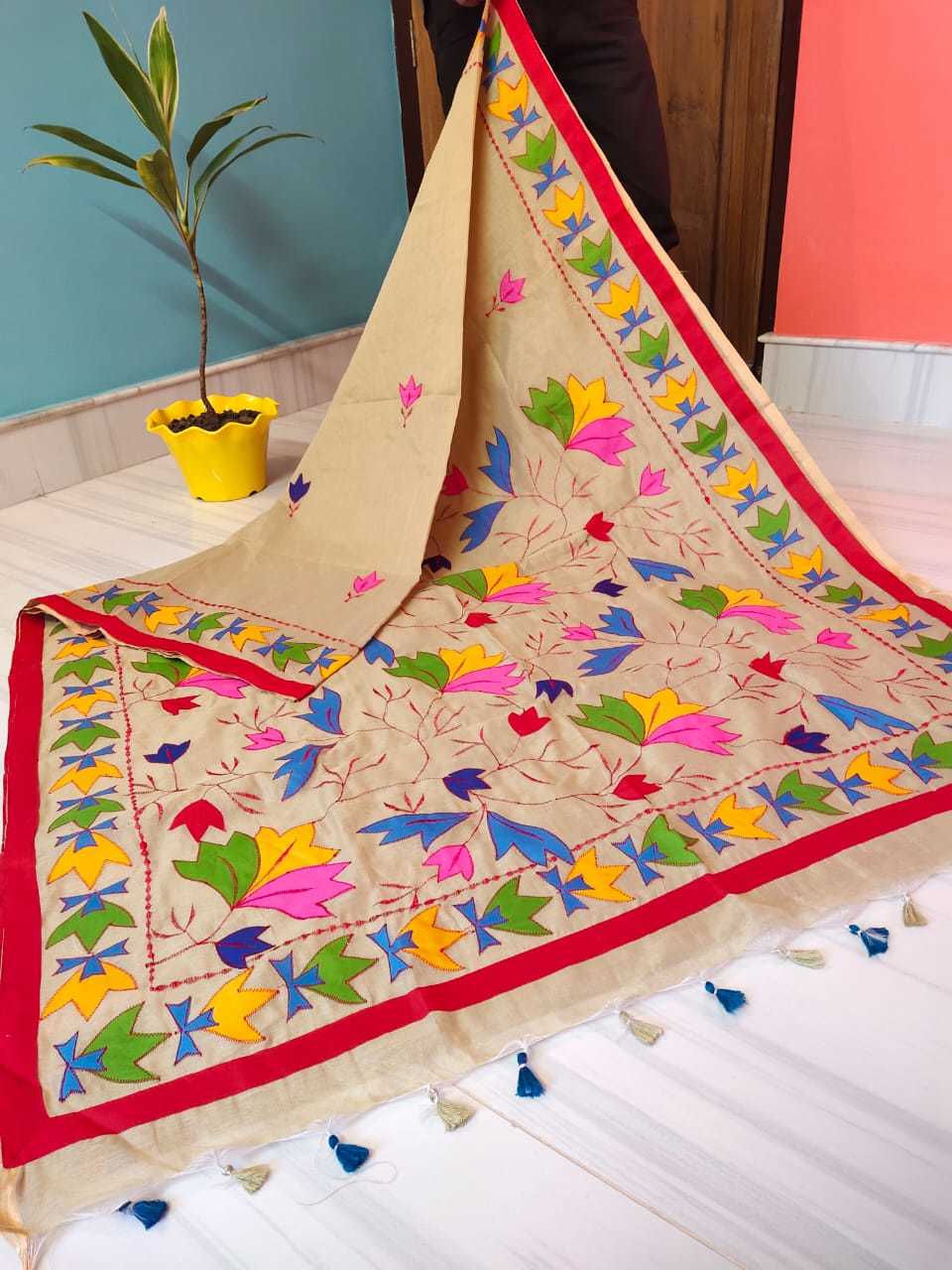 Applique Work Cotton Silk - Elegant Party Wear Attire | Luxurious Fabric, Intricate Design, Comfortable Fit