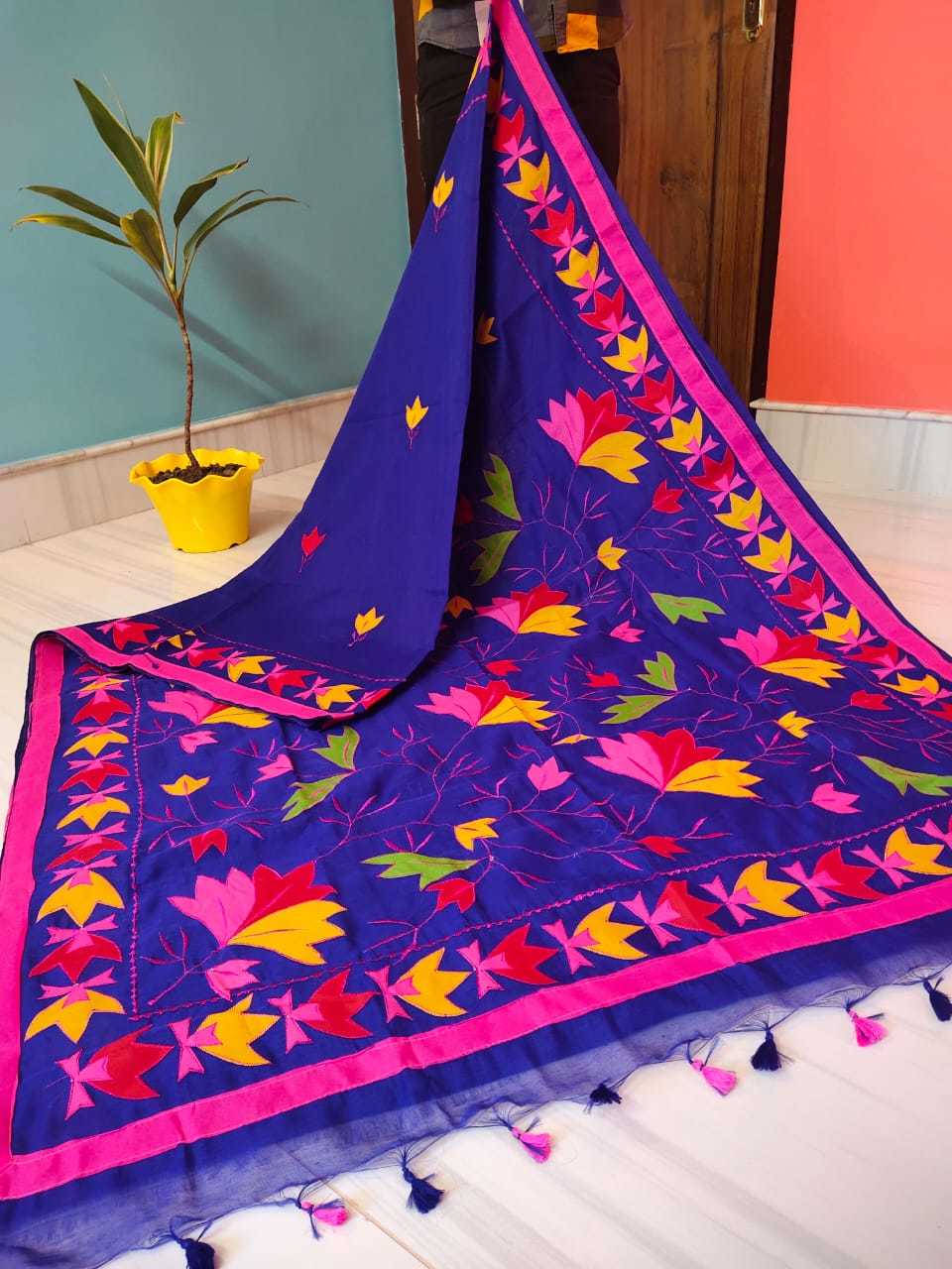 Applique Work Cotton Silk - Elegant Party Wear Attire | Luxurious Fabric, Intricate Design, Comfortable Fit
