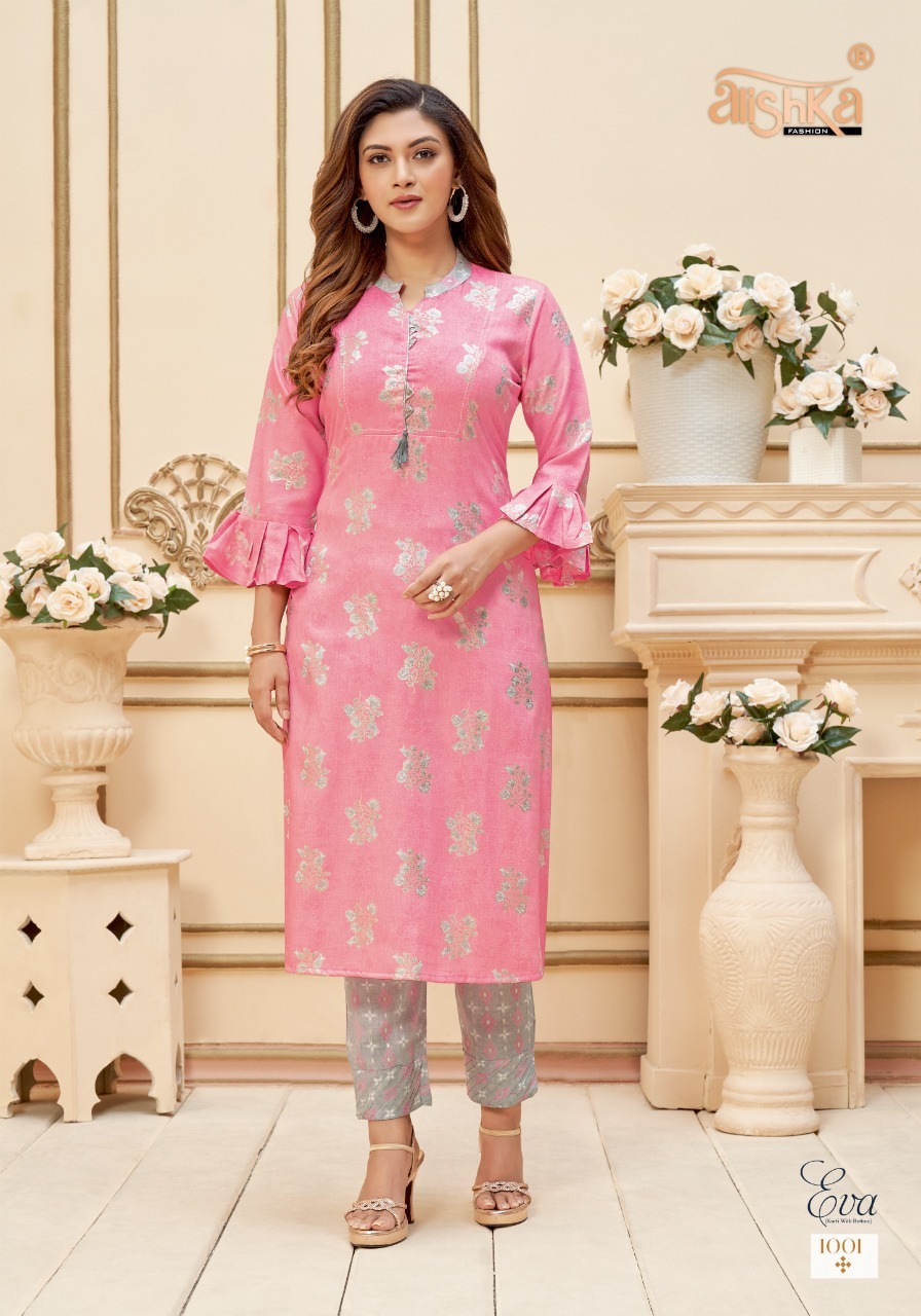 Dry Cleaning Eva Capsule Rayon Slub Foil Prints Kurtis