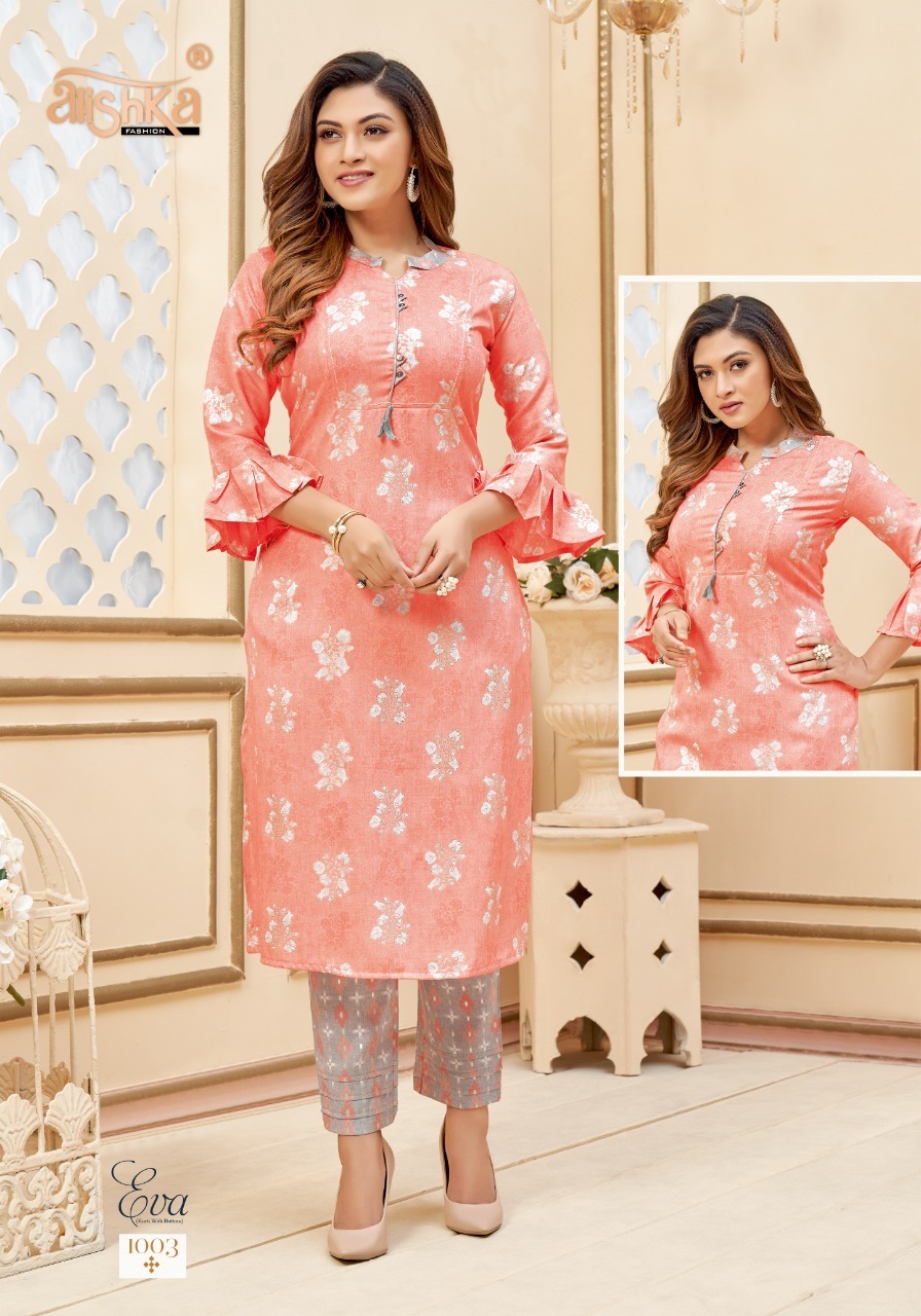 Dry Cleaning Eva Capsule Rayon Slub Foil Prints Kurtis